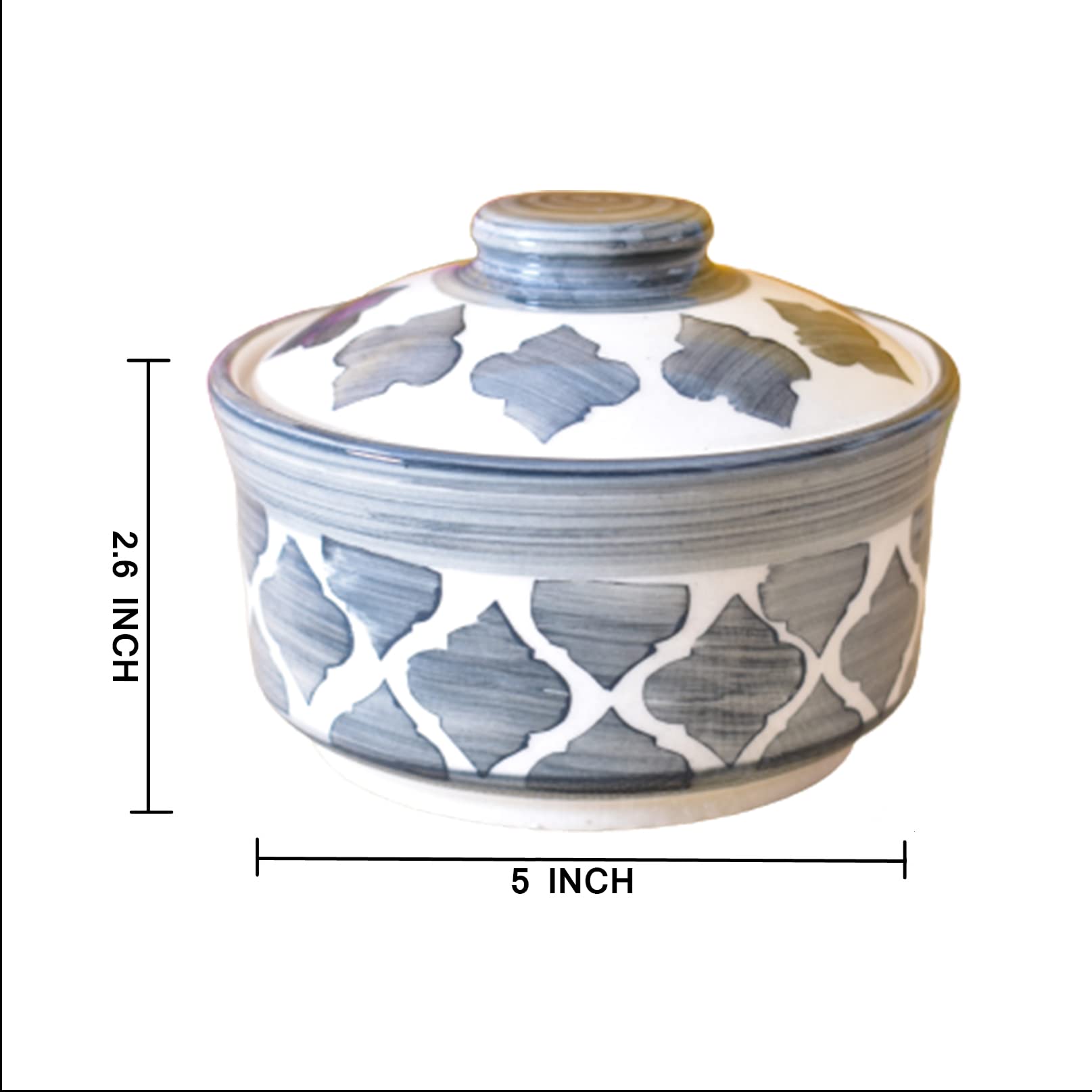 Kunhar Multipurpose Ceramic Donga – Grey Star | 450 ML Lidded Serving Donga | Microwave & Dishwasher Safe | Ideal for Gravy, Dal, Curry & More - Image 5