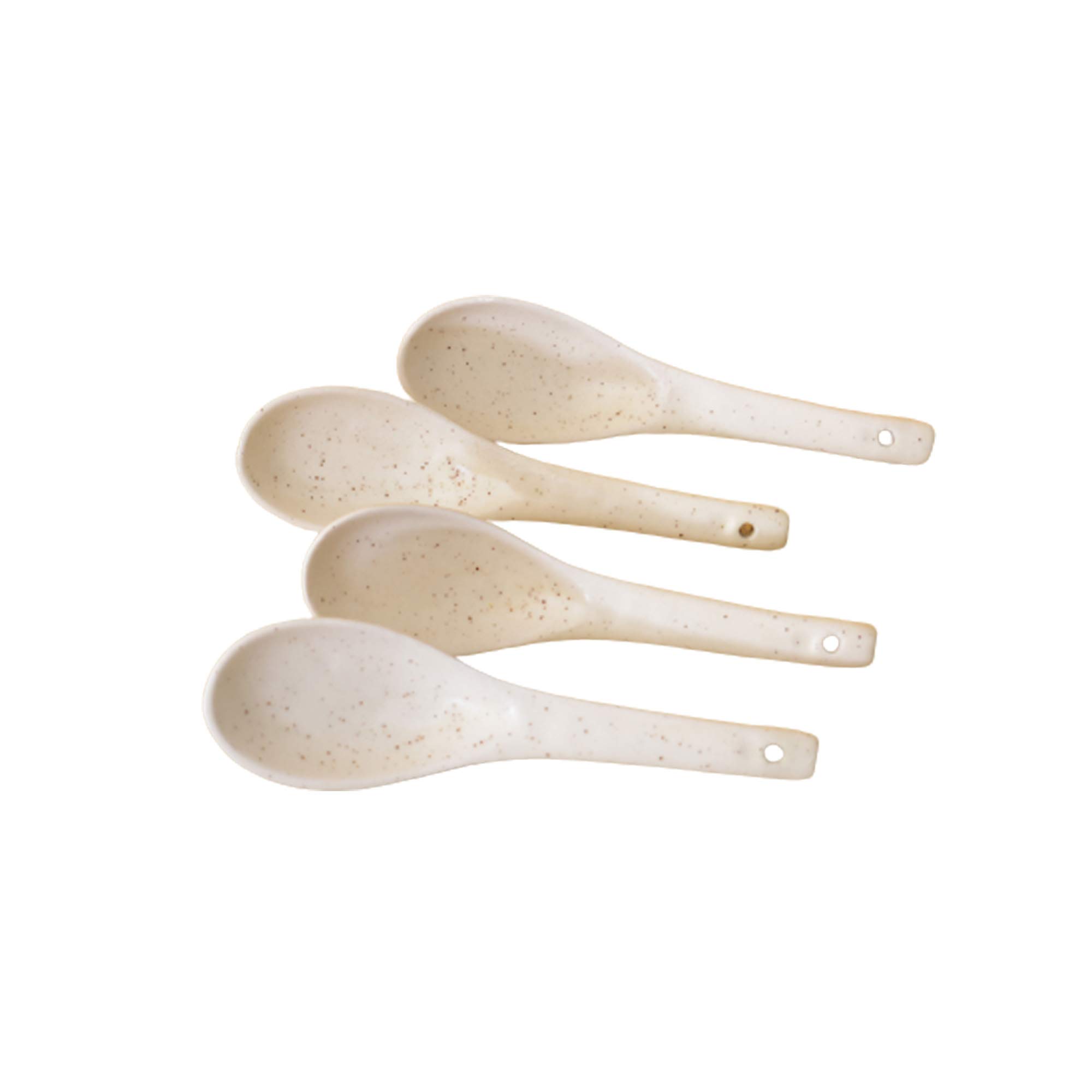 KunhaR Ceramic Soup Spoon - 4 Pieces, White — product view 2