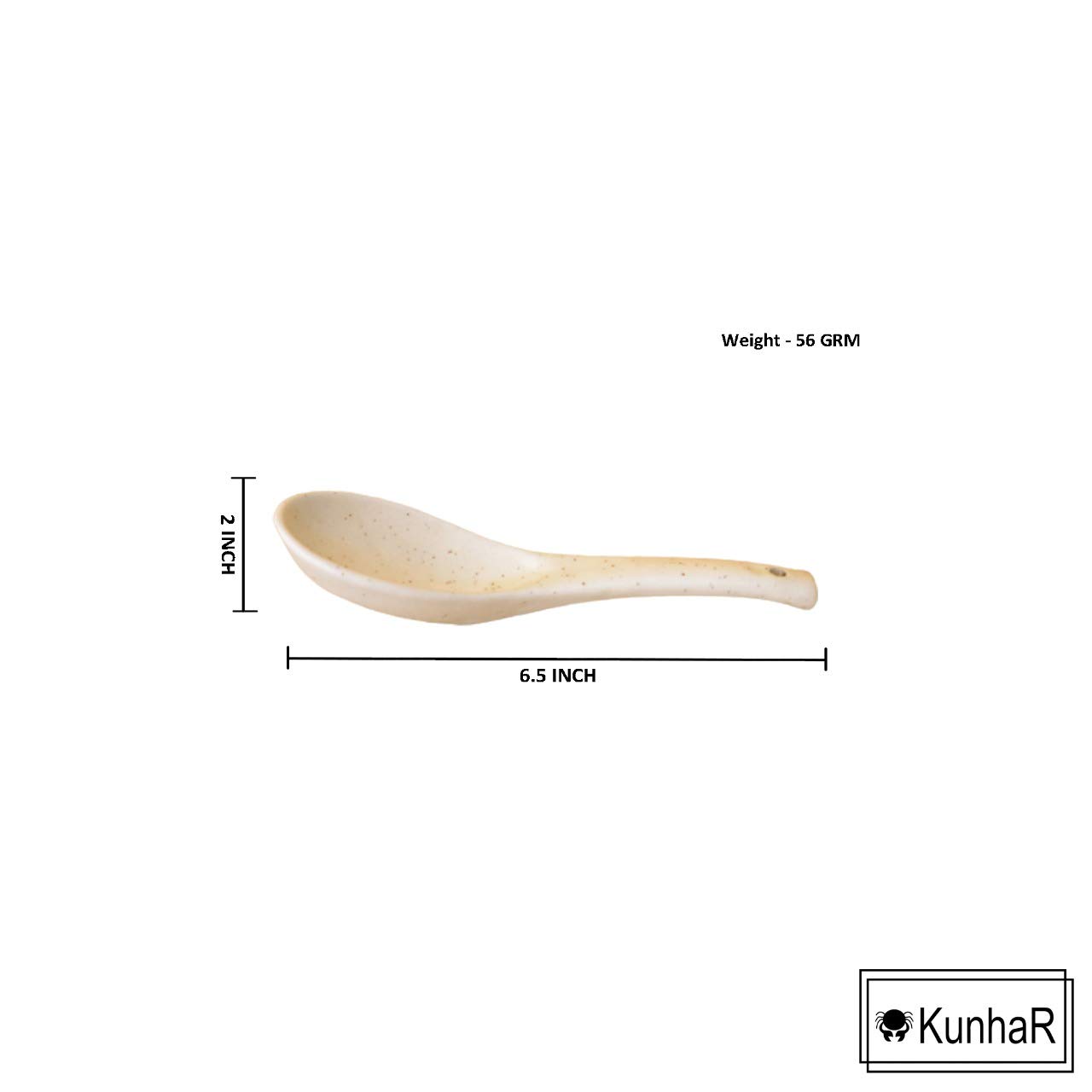 KunhaR Ceramic Soup Spoon - 4 Pieces, White — product view 3
