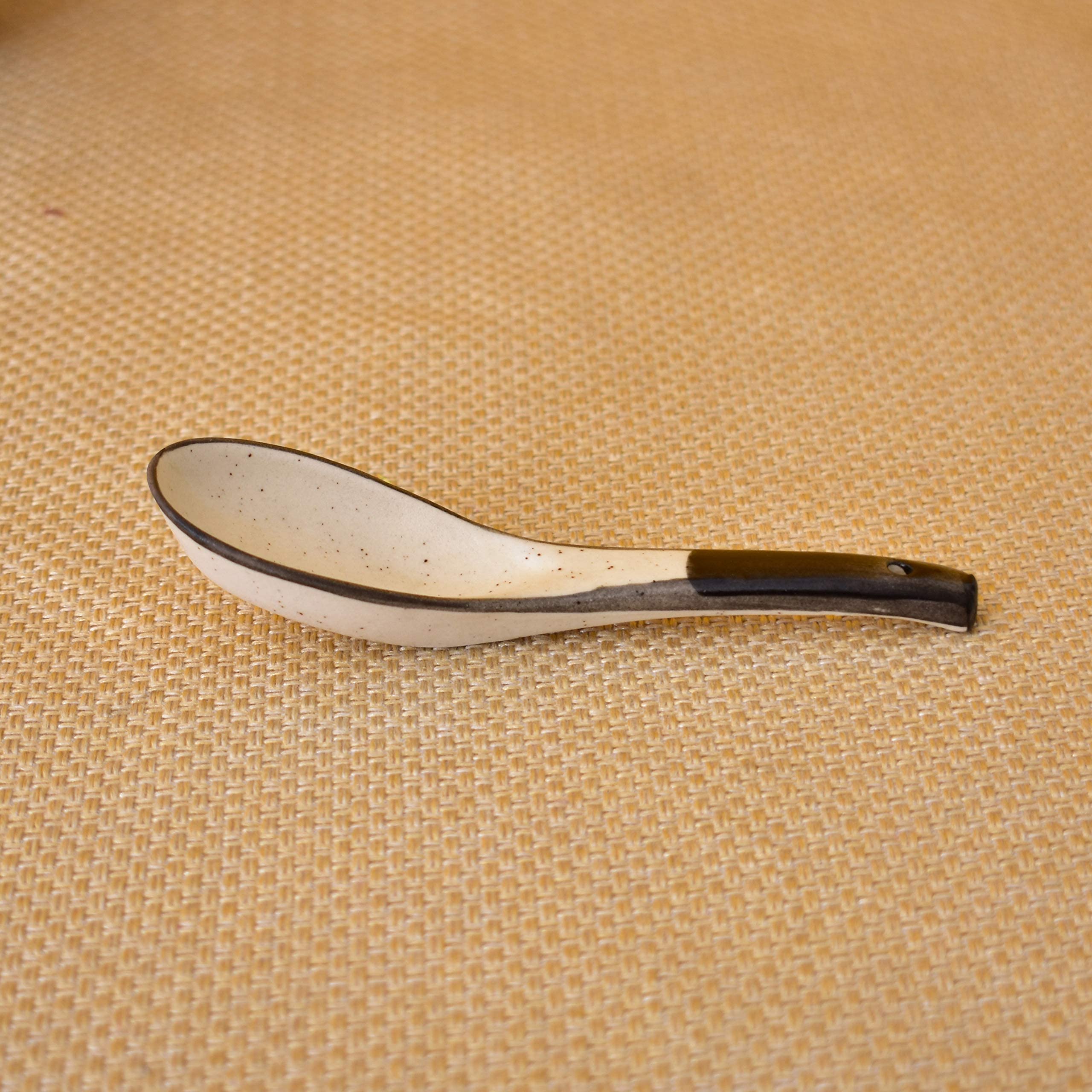 KunhaR Ceramic Soup Spoon - 6 Pieces, White Black — product view 2