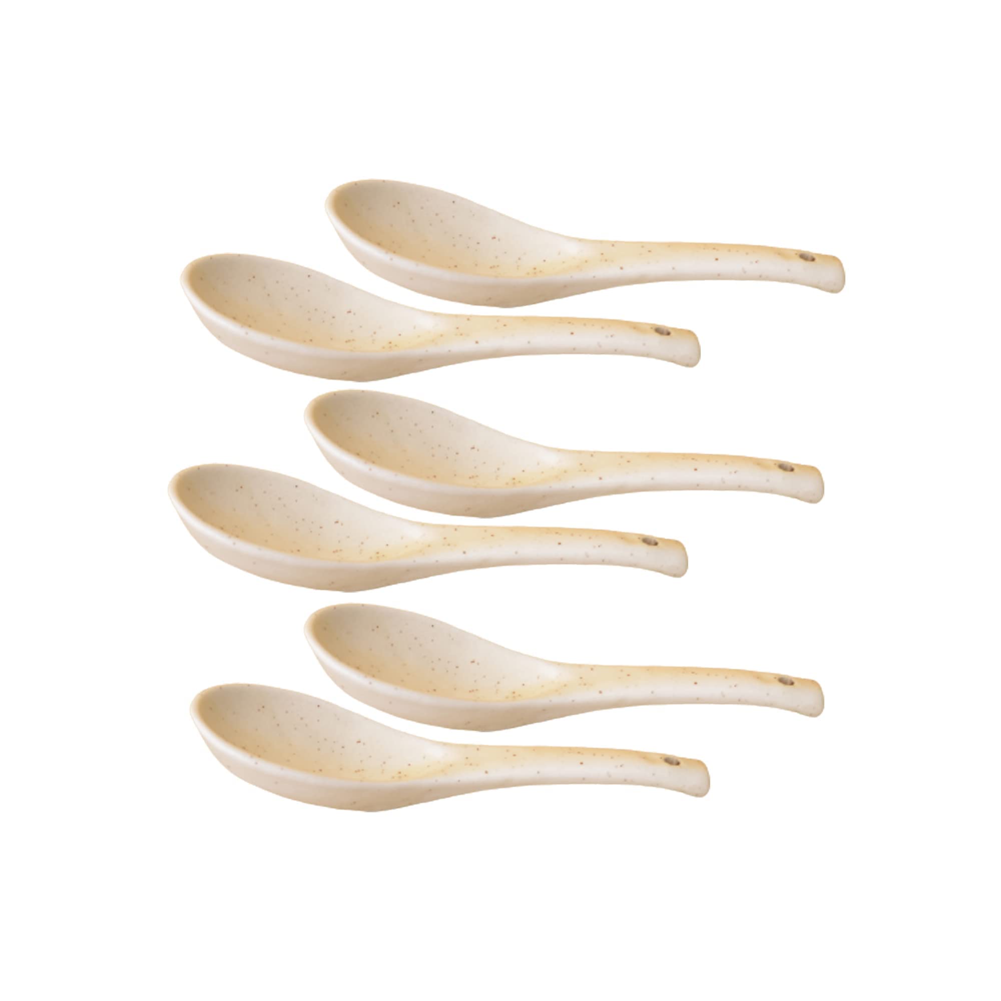 KunhaR Ceramic Soup Spoon - 6 Pieces, White — product view 1