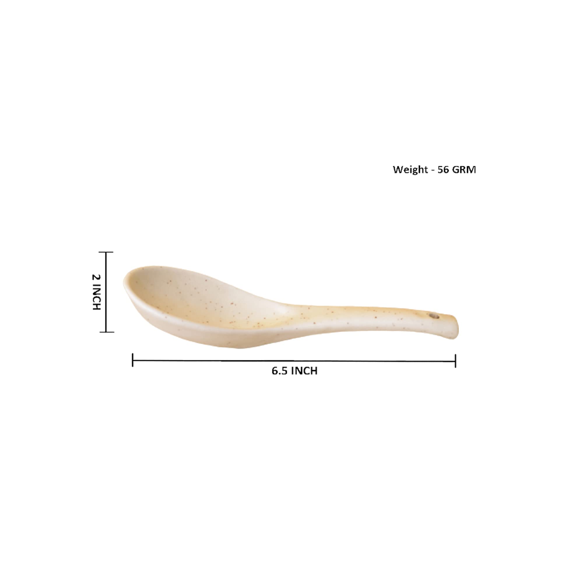 KunhaR Ceramic Soup Spoon - 6 Pieces, White — product view 3