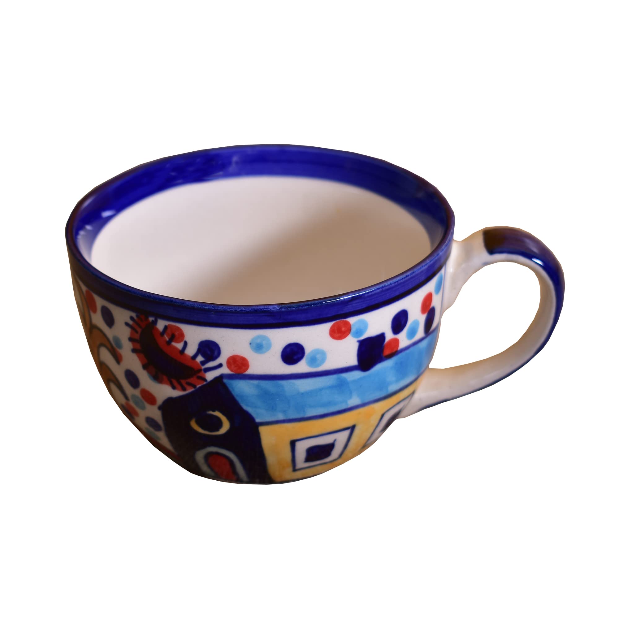 Kunhar Ceramic Hut Painting Soup Mug - Multicolor, 1 Piece, 350 ML — product view 1