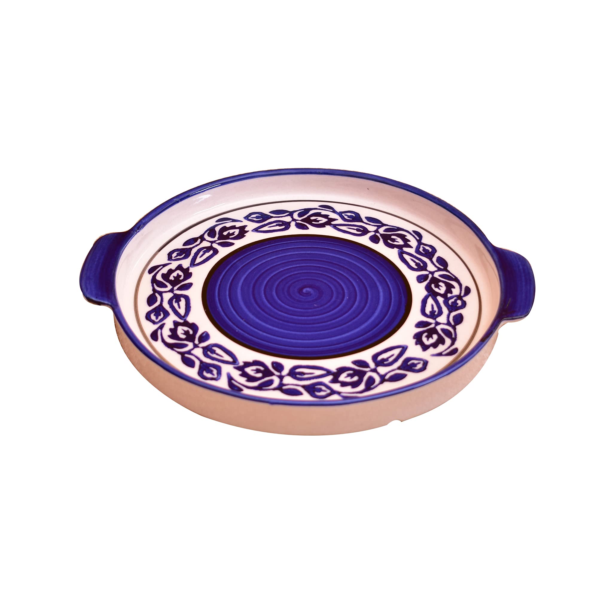 KunhaR Ceramic Snacks Serving Tray, Pizza Plate - 1 Piece, Yellow, 8 Inch
