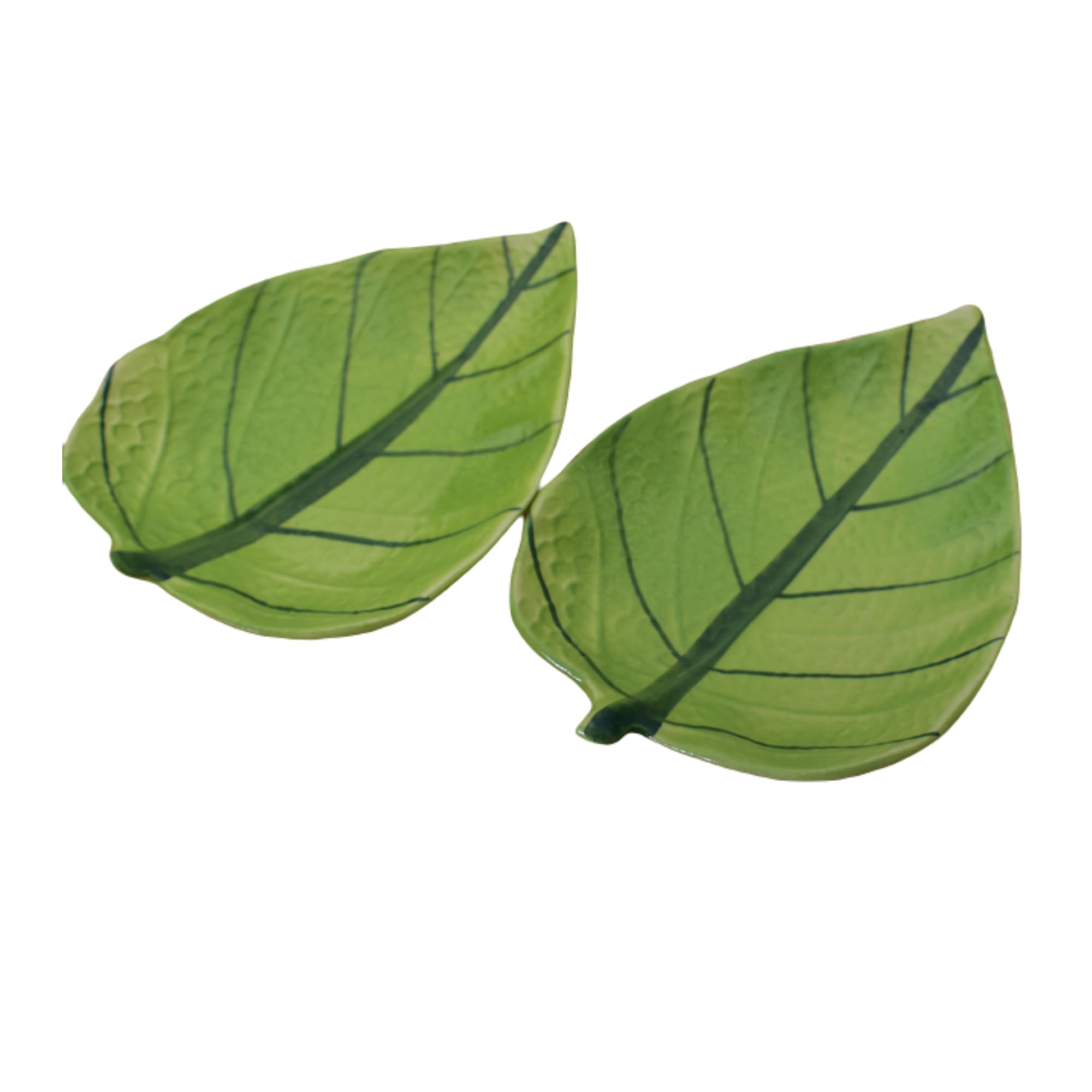 KunhaR Ceramic Betel Leaf Shaped Snacks Serving Tray, Serving Tray — Amazon product image