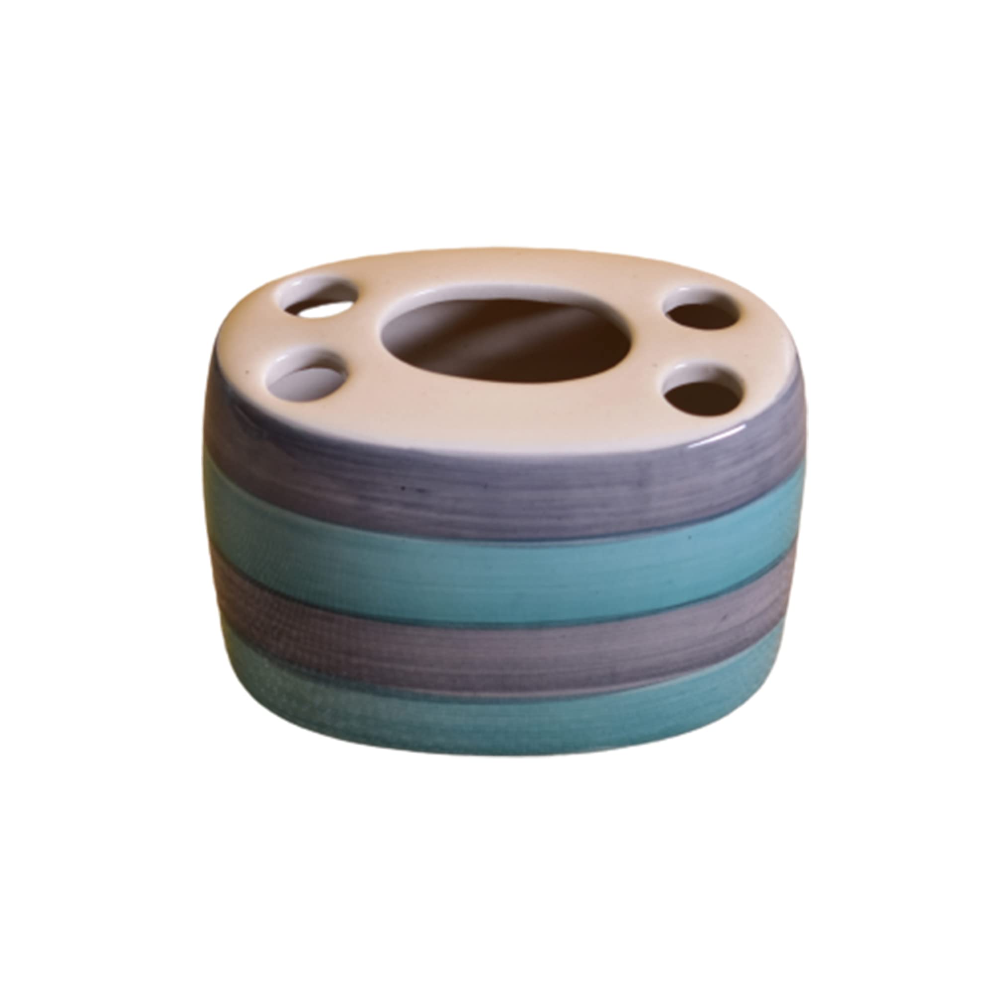 KunhaR Ceramic Toothbrush Holder Stand for Bathroom - Moonstone Blue