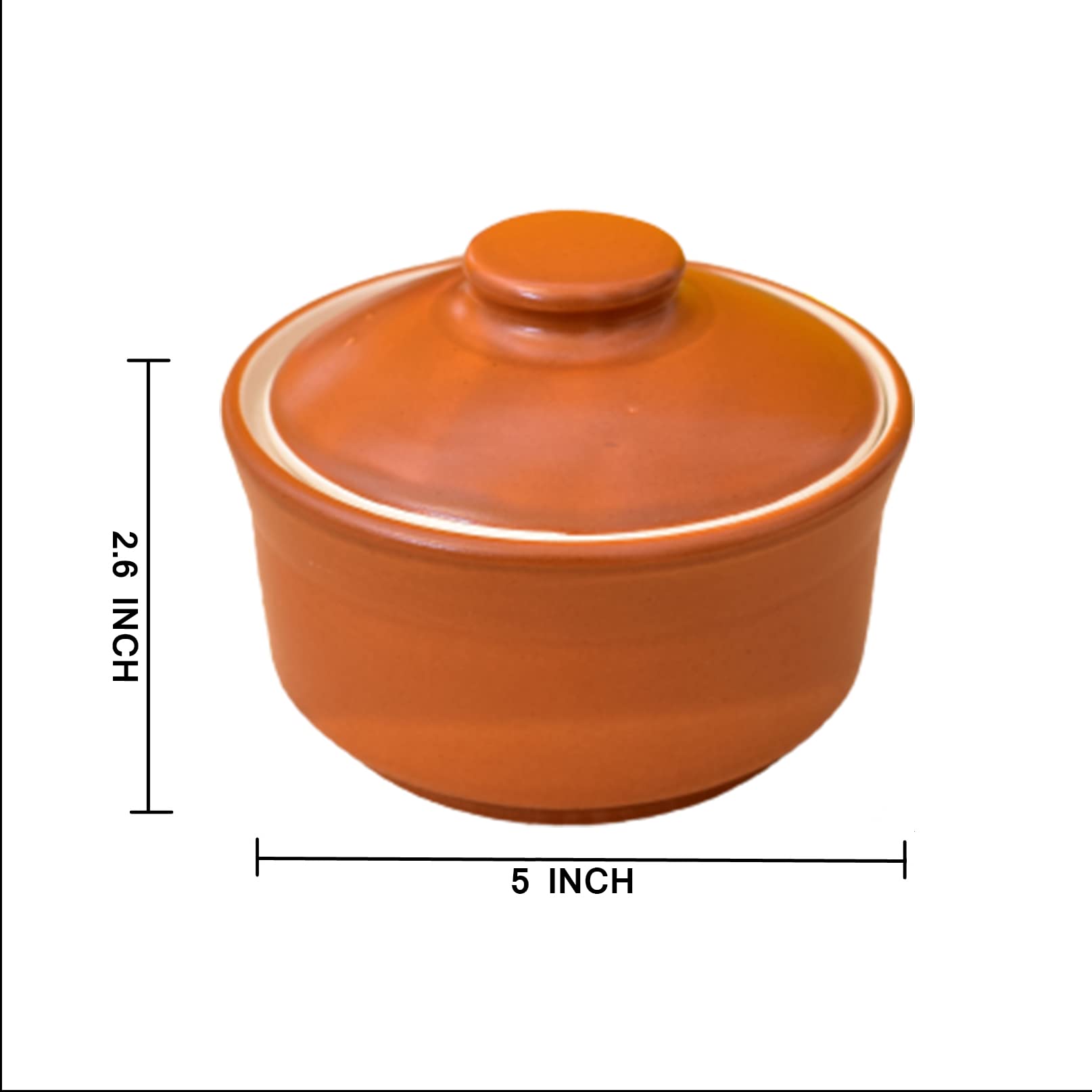 Kunhar Multipurpose Ceramic Donga – Terracotta | 450 ML Lidded Serving Donga | Microwave & Dishwasher Safe | Ideal for Gravy, Dal, Curry & More - Image 2