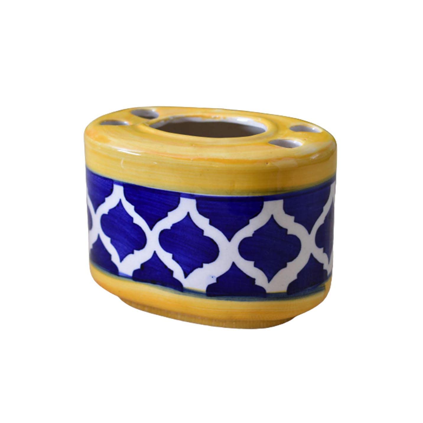 KunhaR Ceramic Toothbrush Holder Stand for Bathroom - Color Yellow