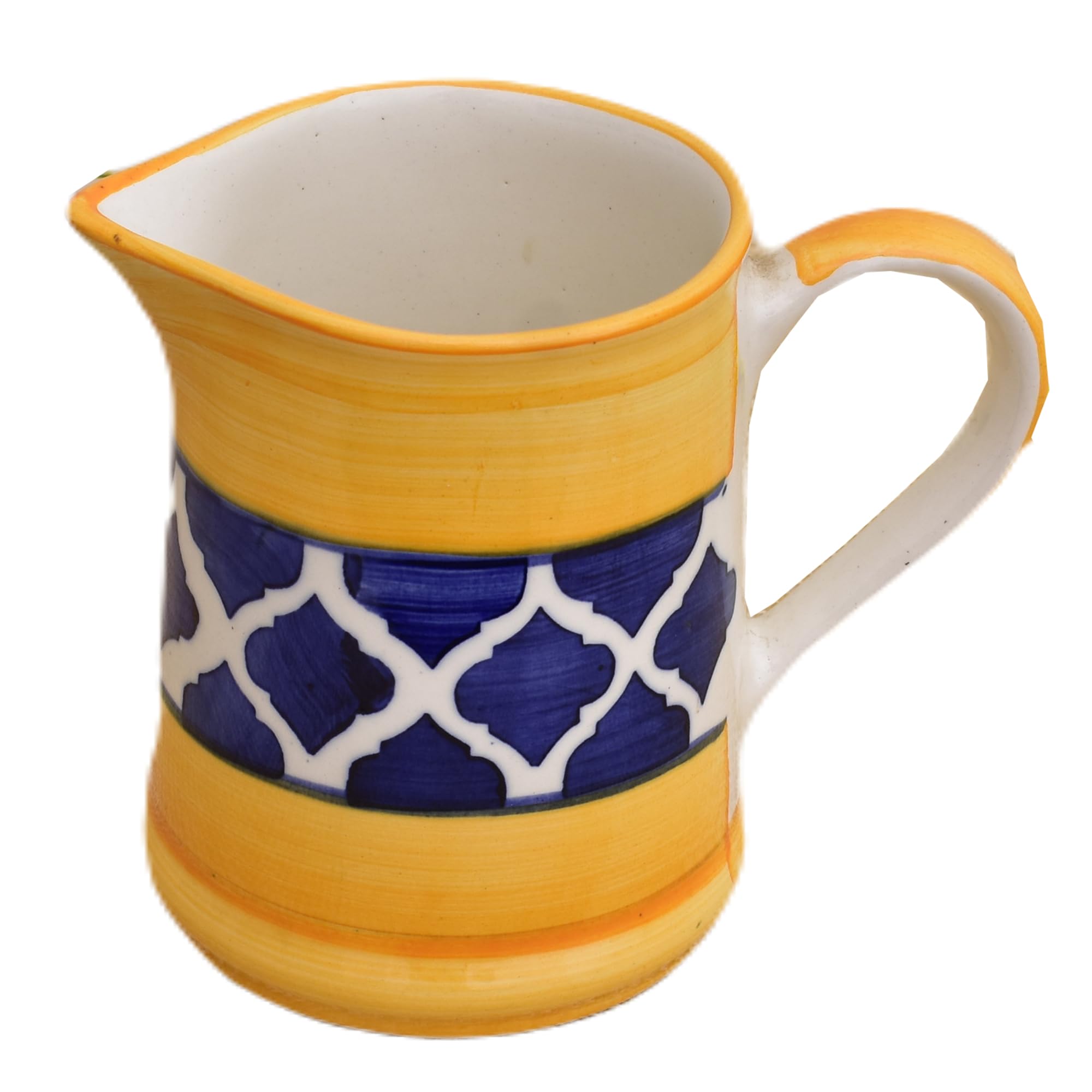 KunhaR Ceramic Water Jug, Ceramic Picher, 1750 Ml, Yellow Blue Chidi