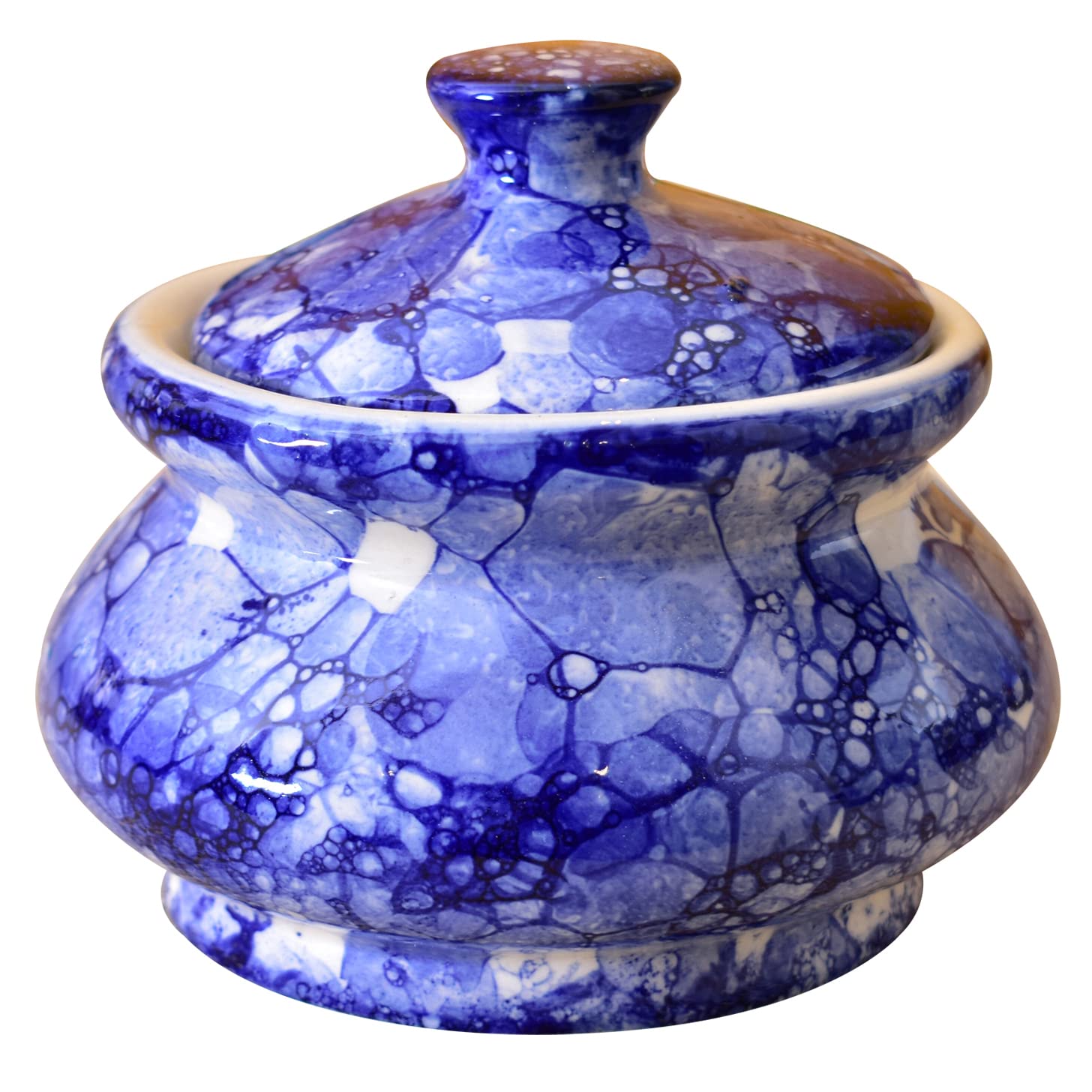 KunhaR Ceramic Handi 1200 Ml, Blue-Luster