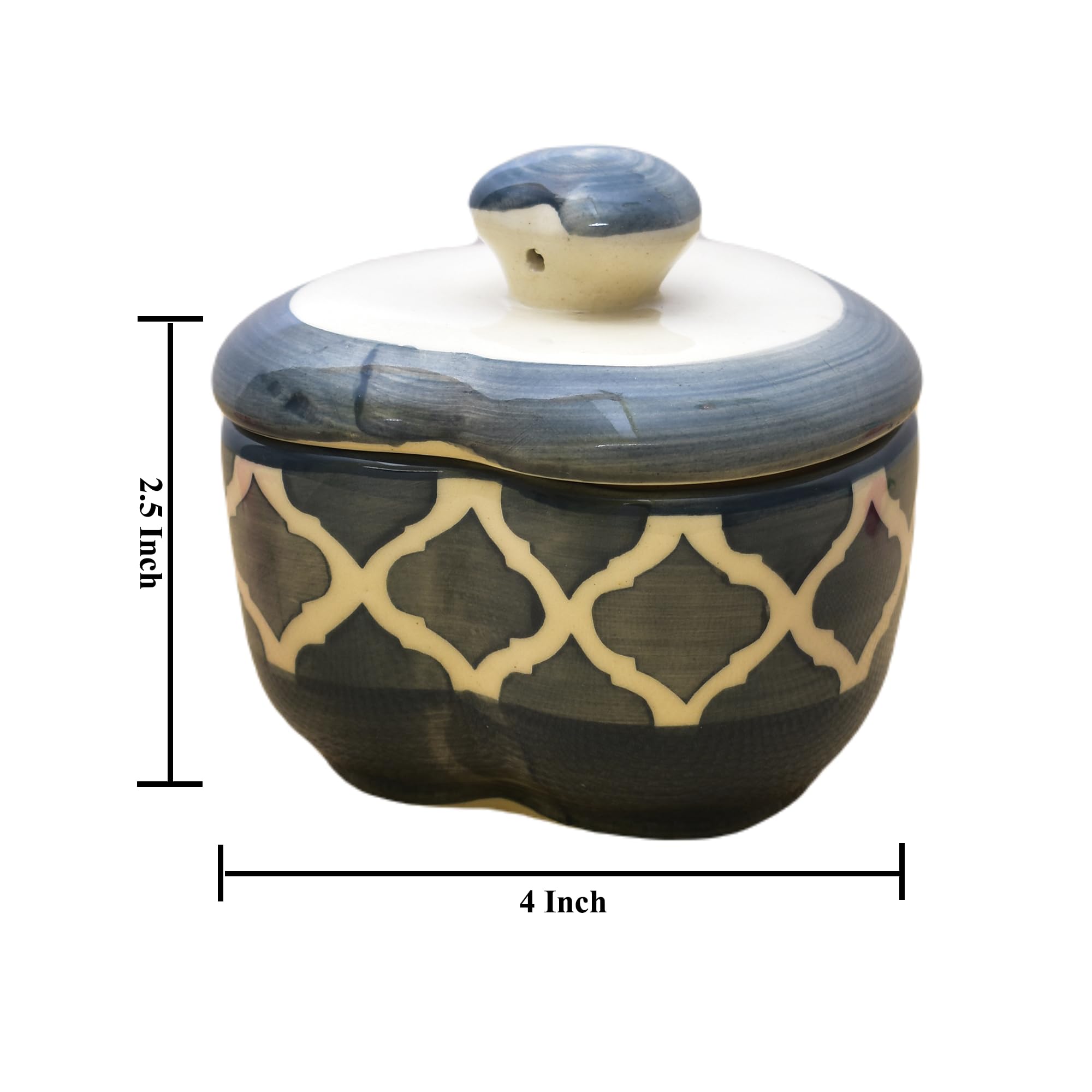 Kunhar Multipurpose Ceramic Donga – Grey Chidi | 350 ML Lidded Serving Donga | Microwave & Dishwasher Safe | Ideal for Gravy, Dal, Curry & More - Image 2