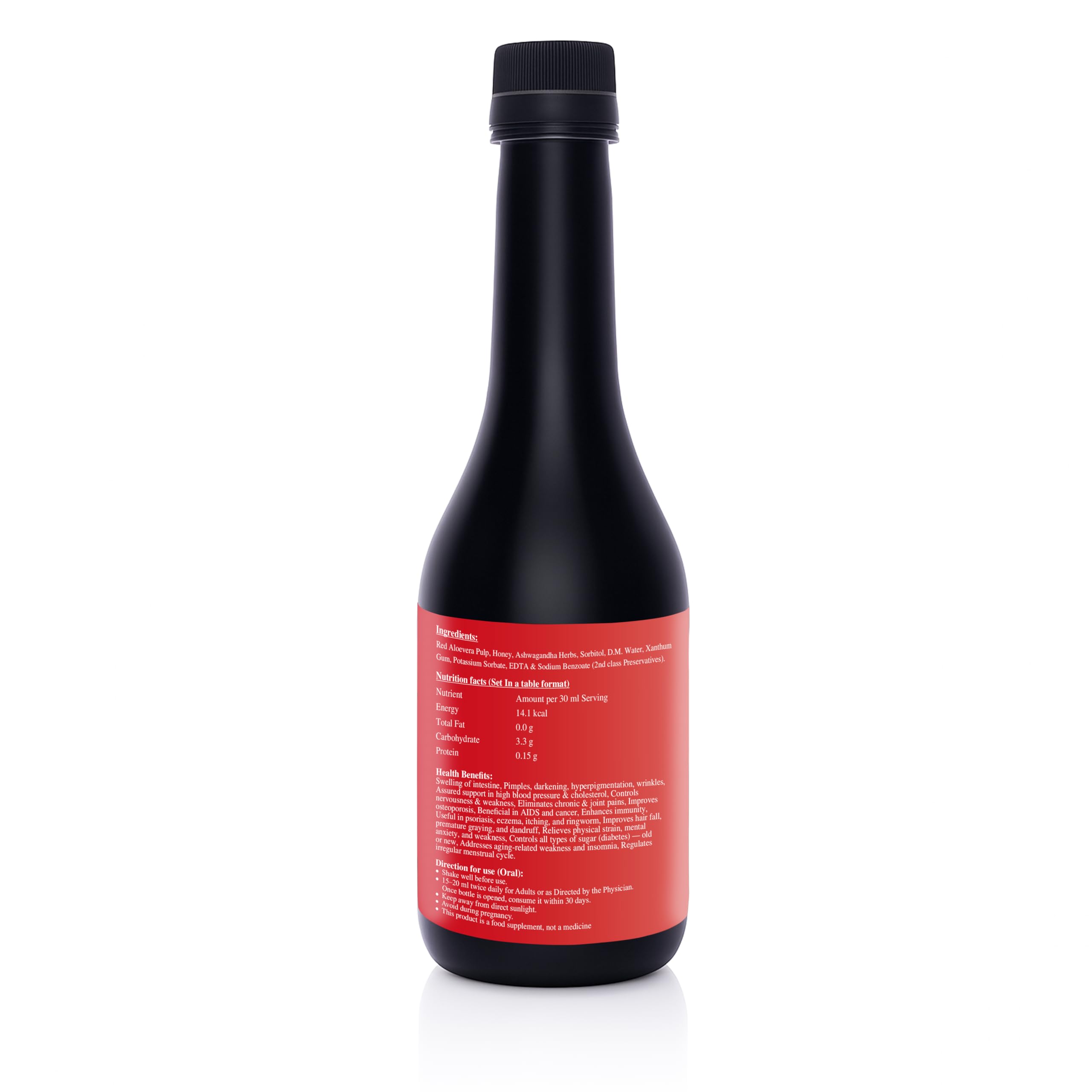 KunhaR Red Aloe Vera Juice 500ml – No Added Sugar – Ayurvedic Juice for Immunity Boost, Joint Pain Relief & Digestion Support (Pack of 2) - Image 2