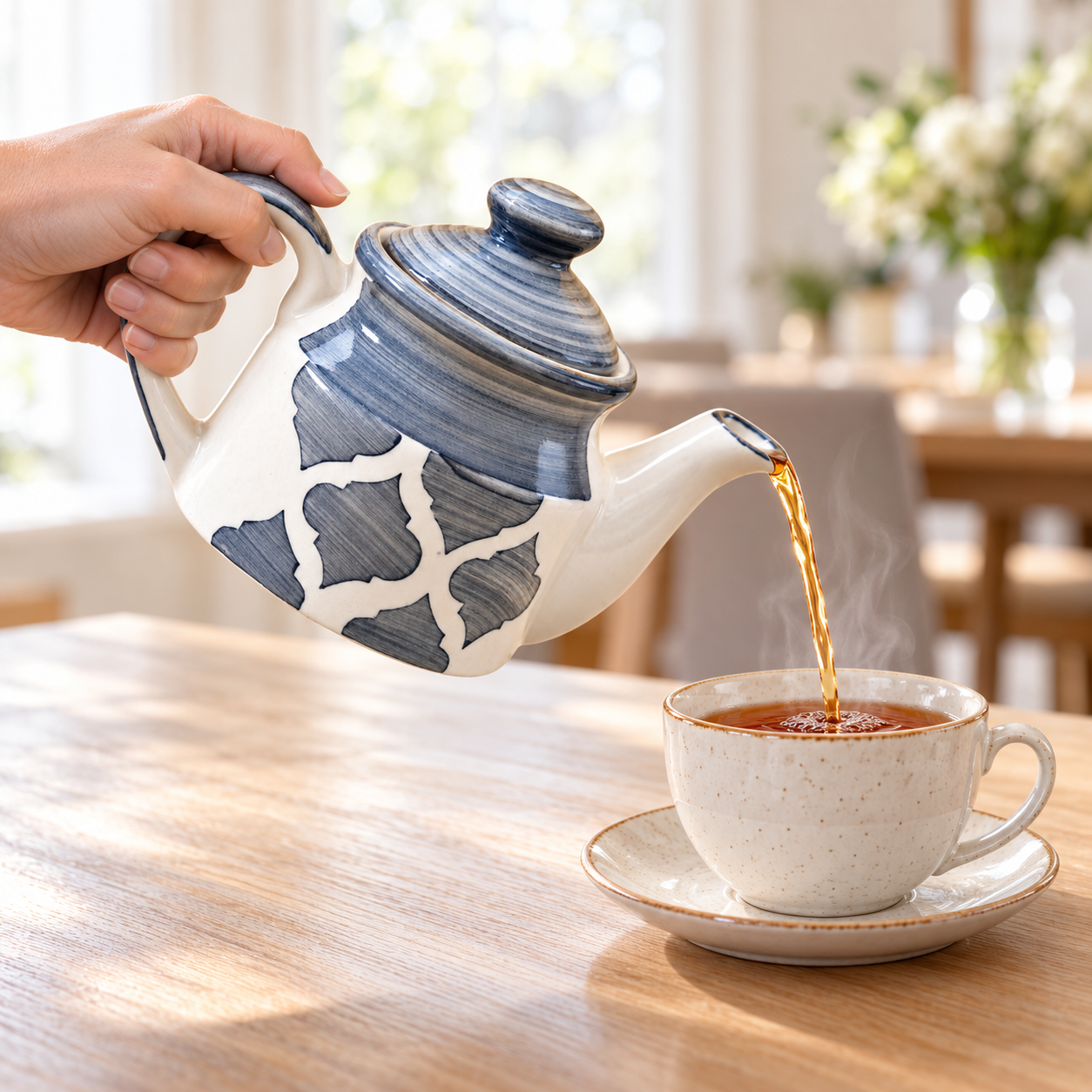 KunhaR Ceramic Teapot with Lid, 650 ml, Grey | Tea & Coffee Serving Pot for Kitchen & Dining, 1 Piece - Image 5