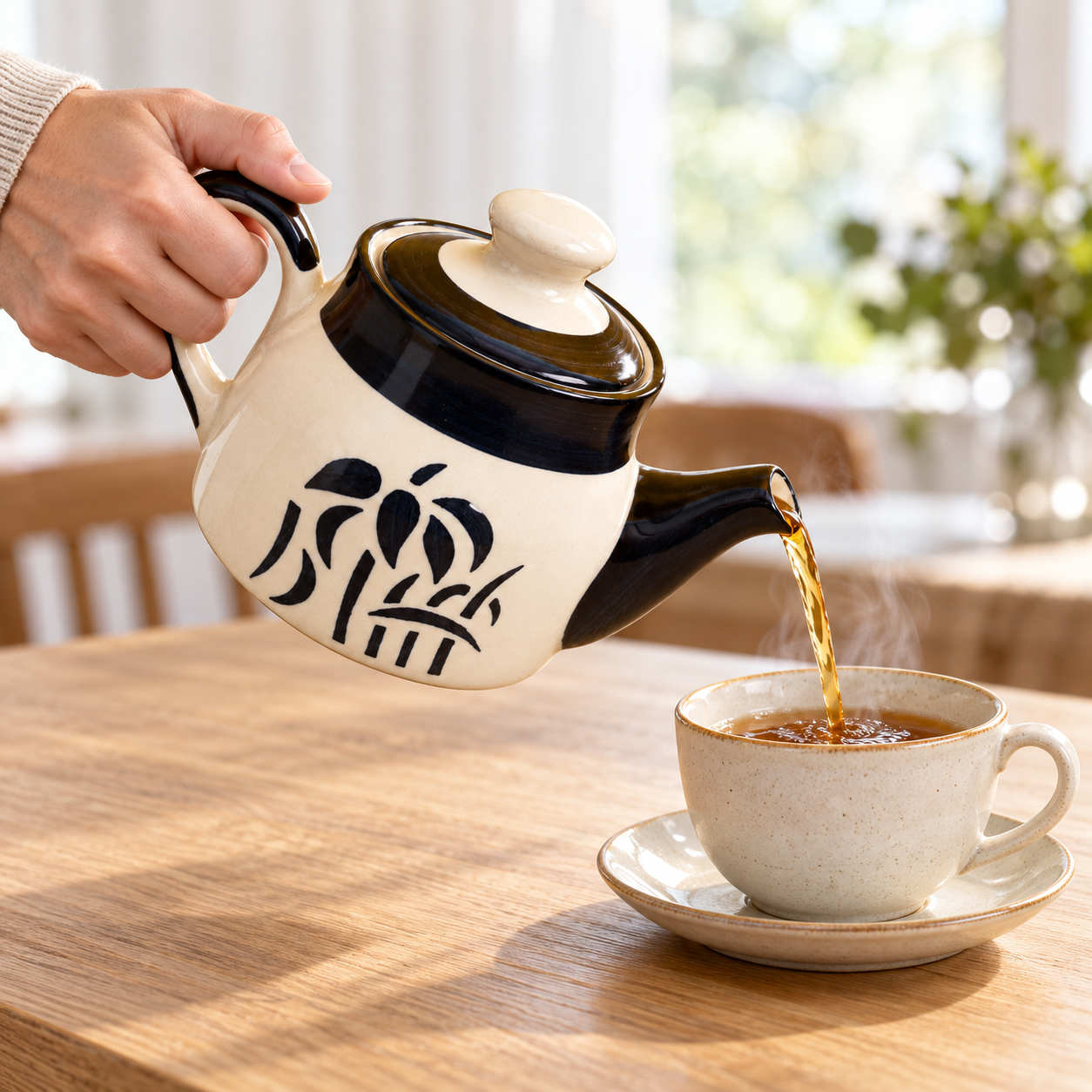 KunhaR Ceramic Teapot with Lid, 300 ml, White Tree | Tea & Coffee Serving Pot for Kitchen & Dining, 1 Piece - Image 4