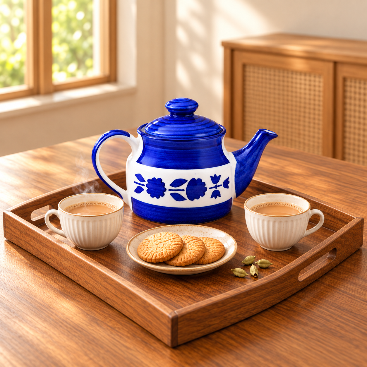 KunhaR Ceramic Teapot with Lid, 300 ml, Blue Flower | Tea & Coffee Serving Pot for Kitchen, Dining & Gifting, 1 Piece - Image 3