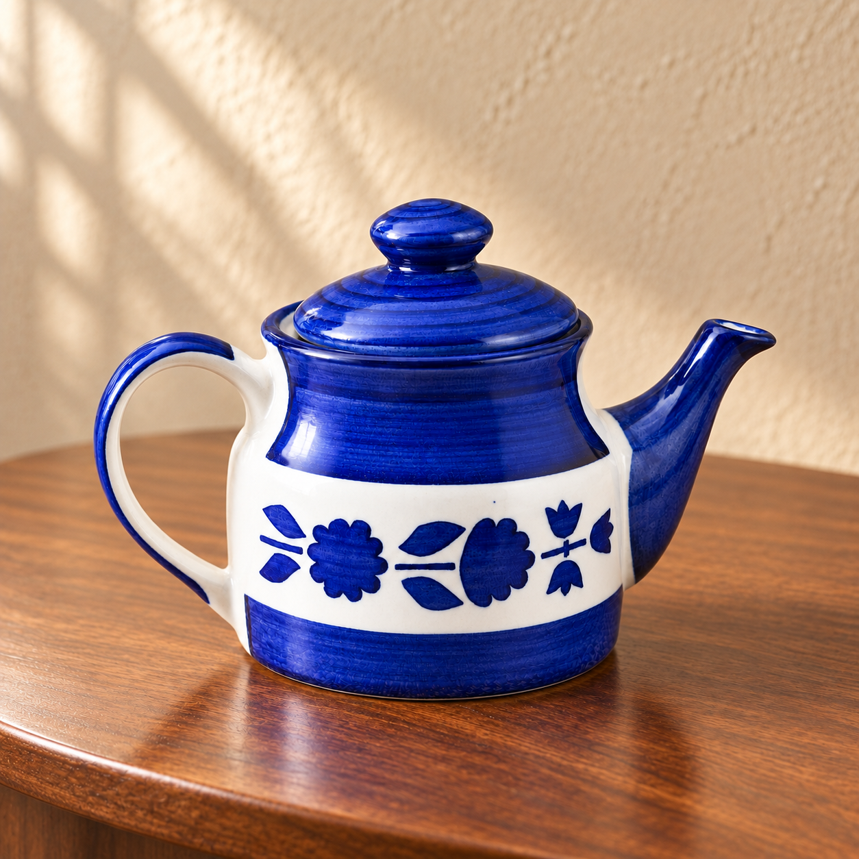KunhaR Ceramic Teapot with Lid, 300 ml, Blue Flower | Tea & Coffee Serving Pot for Kitchen, Dining & Gifting, 1 Piece - Image 4
