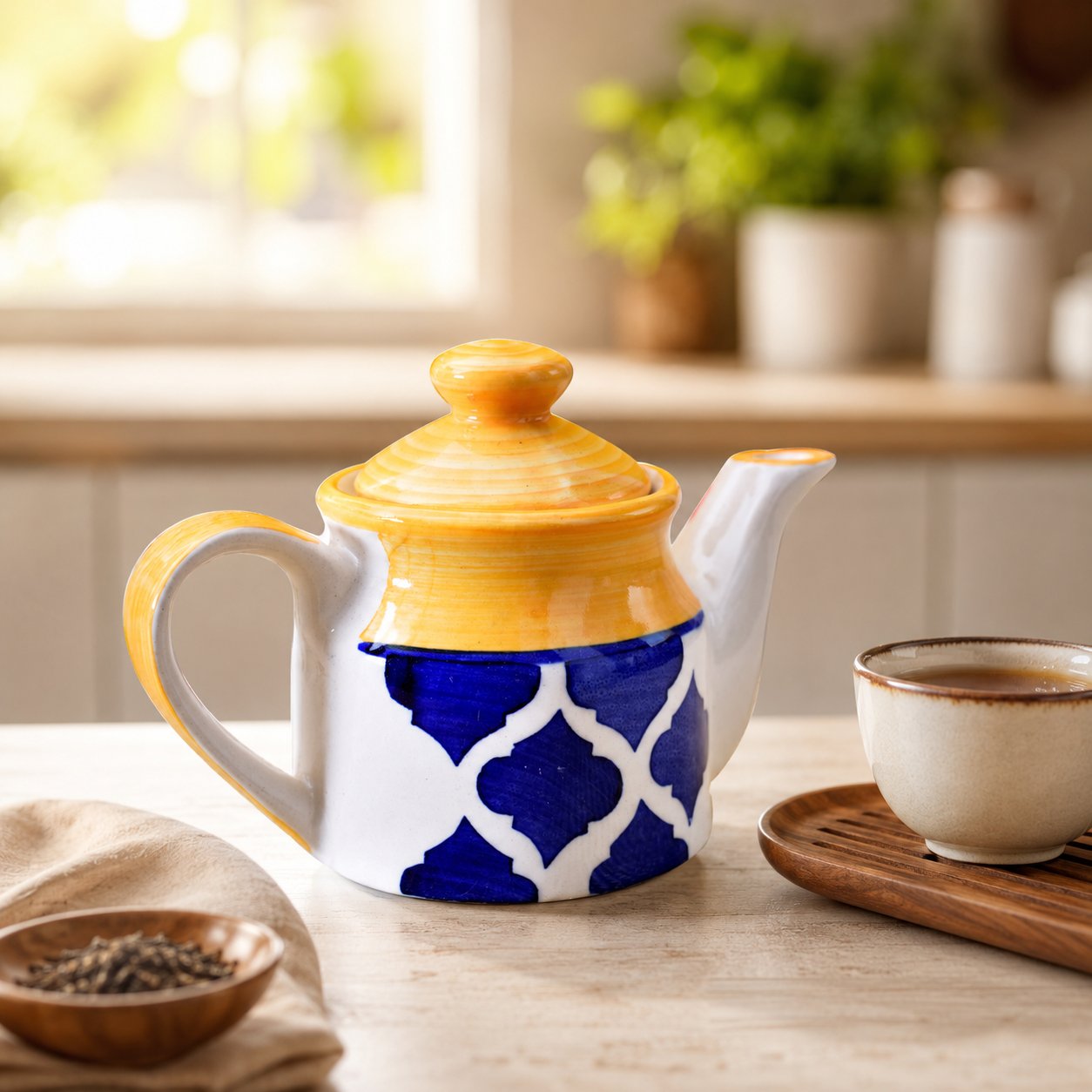 KunhaR Ceramic Teapot - 1 Piece, Yellow, 300 ml - Image 6