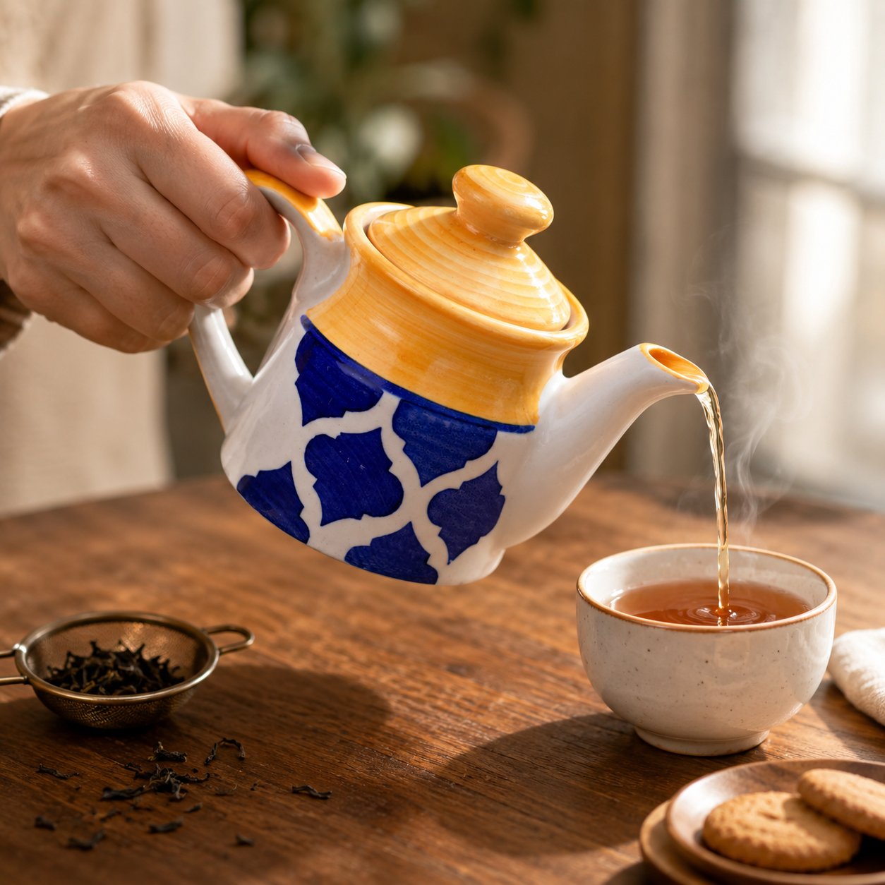 KunhaR Ceramic Teapot - 1 Piece, Yellow, 300 ml - Image 3