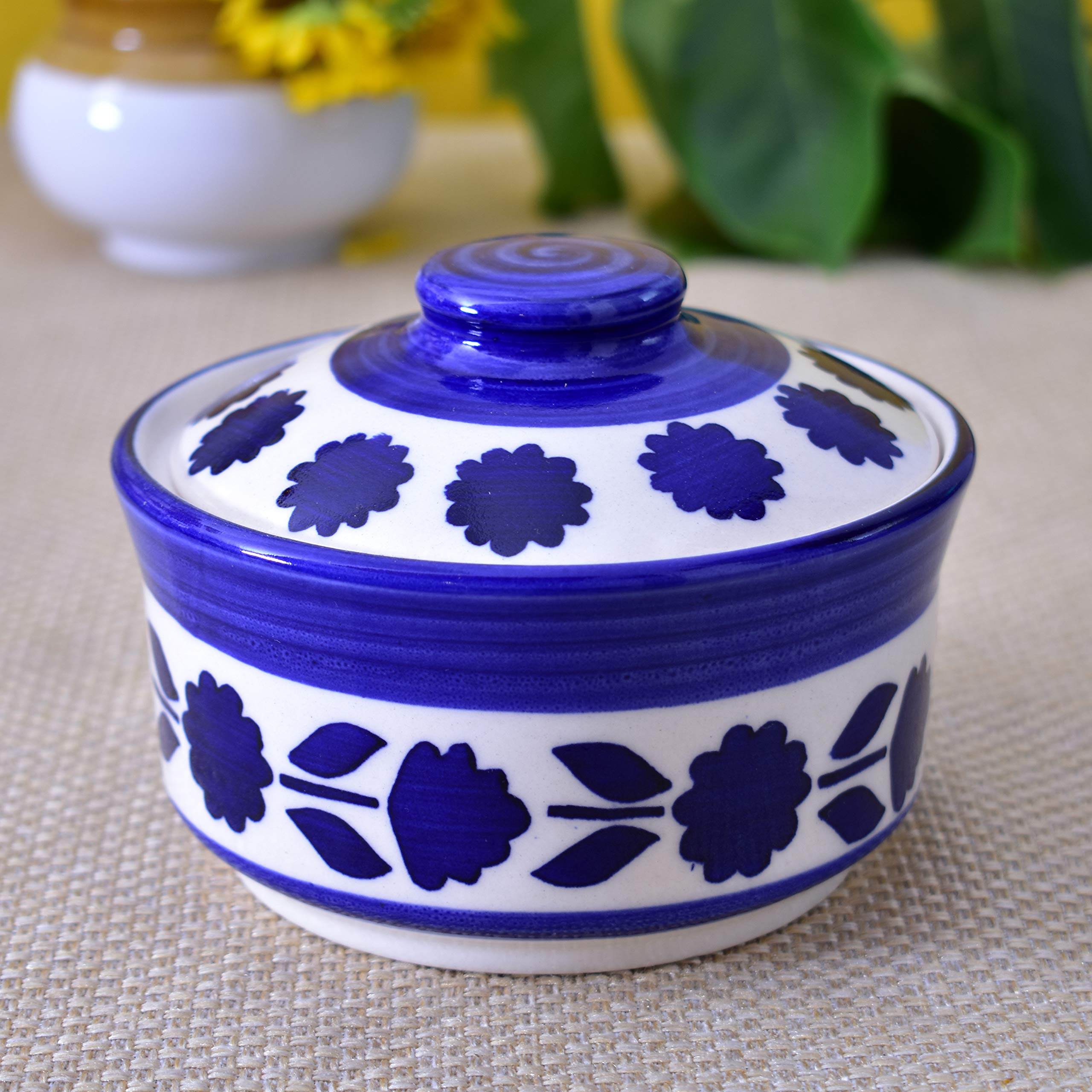 Kunhar Multipurpose Ceramic Donga – Dark Indigo | 270 ML Lidded Serving Donga | Microwave & Dishwasher Safe | Ideal for Gravy, Dal, Curry & More - Image 5