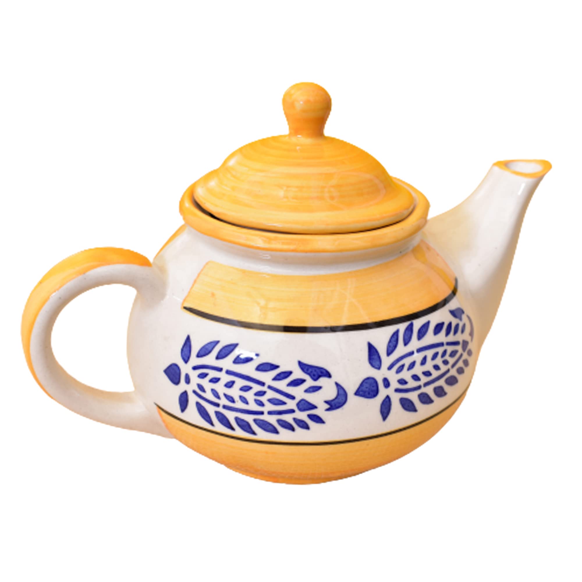 KunhaR Ceramic Teapot - 1 Piece, Yellow, 1000 ml — Amazon product image