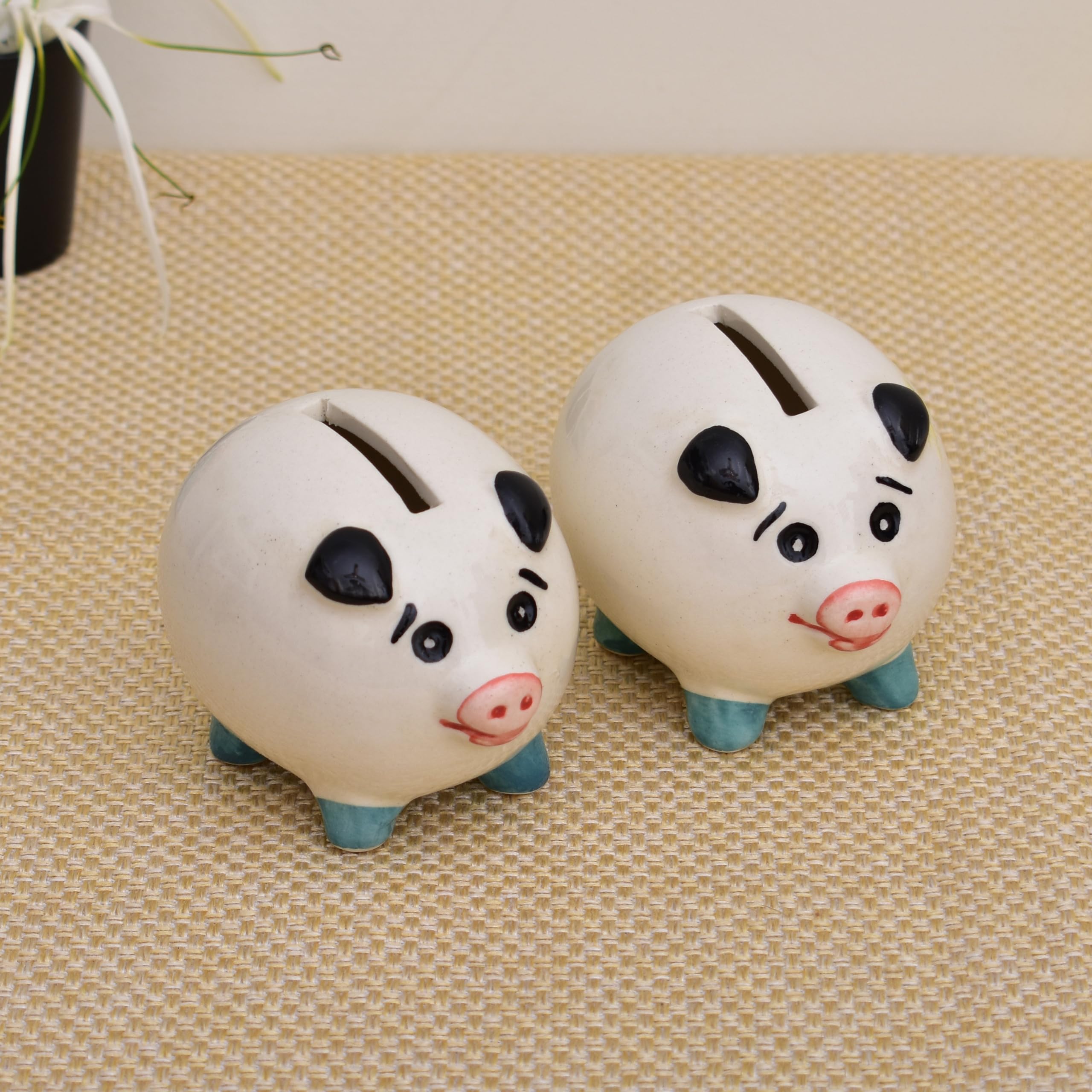 KunhaR Ceramic Monay Bank, Pig Shape Money Bank, Pack of 2 — Amazon product image