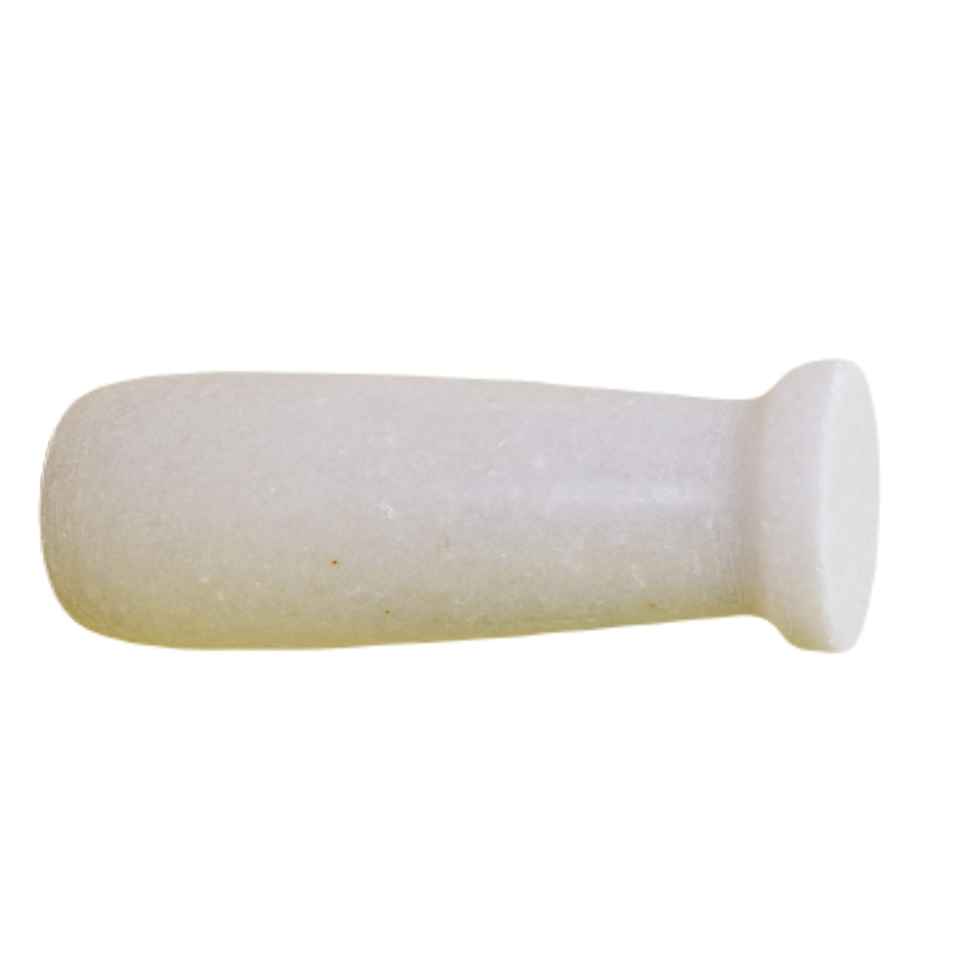 KunhaR Natural White Marble Mortar and Pestle Set, Imam Dasta, Ohkli Musal, Kharal - 3 x 2.5 Inches, White, (Half Polish) - Image 2