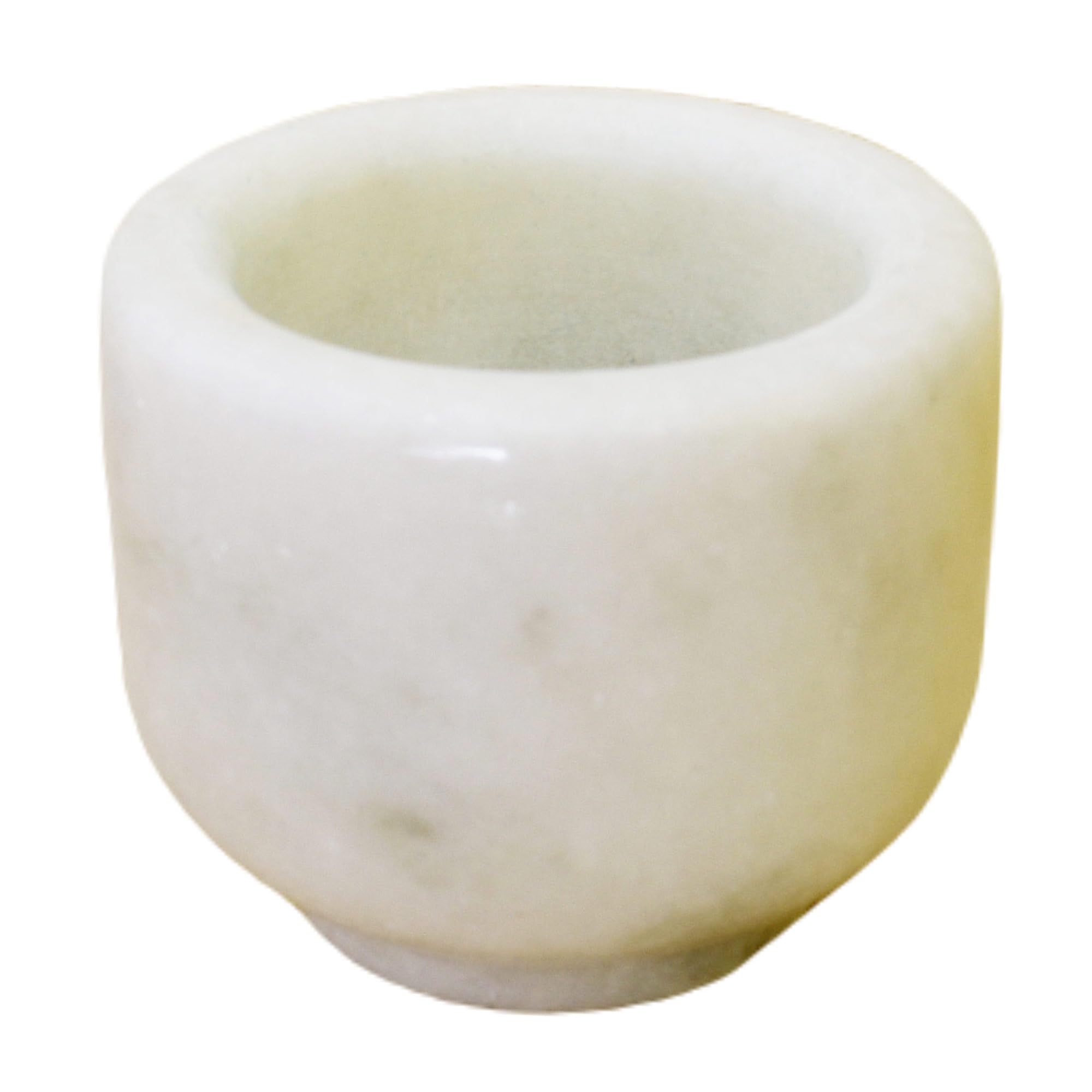 KunhaR Natural White Marble Mortar and Pestle Set, Imam Dasta, Ohkli Musal, Kharal - 3 x 2.5 Inches, White, (Half Polish) - Image 3
