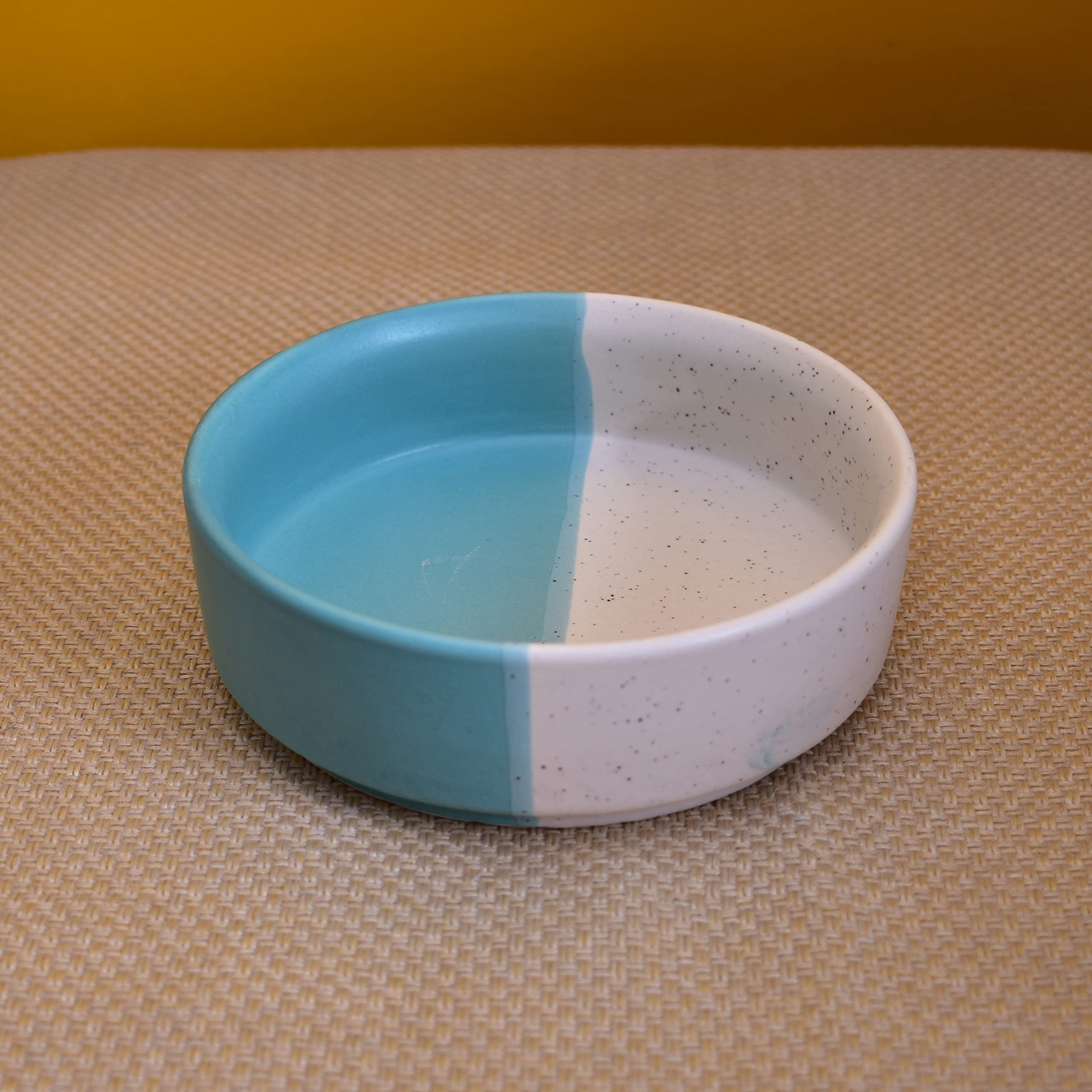 Kunhar Ceramic Bowls Set for Snacks Ceramic Serving Bowl Set for Dinner - 650 ML, 550 ML and 400 ML, 3 Pieces, White Dusty Blue