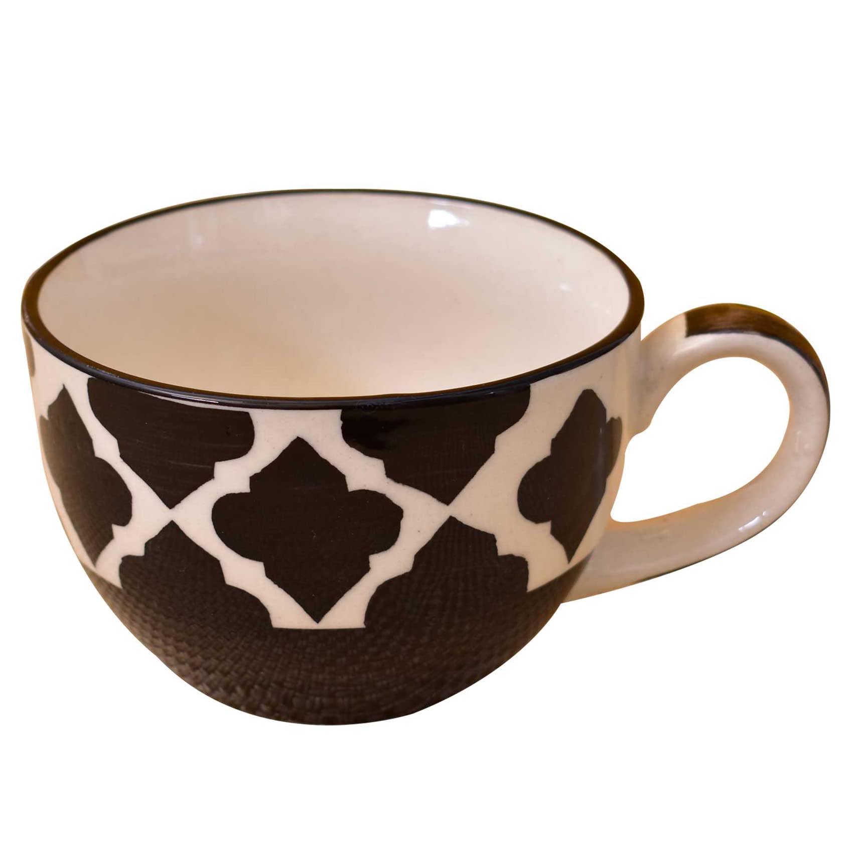 Kunhar Ceramic Jumbo Coffee Mug Soup Mug Noodle Mug - 350 ML - Microwave Safe & Freezer Safe, Set of 1, Blue Vine — product view 1
