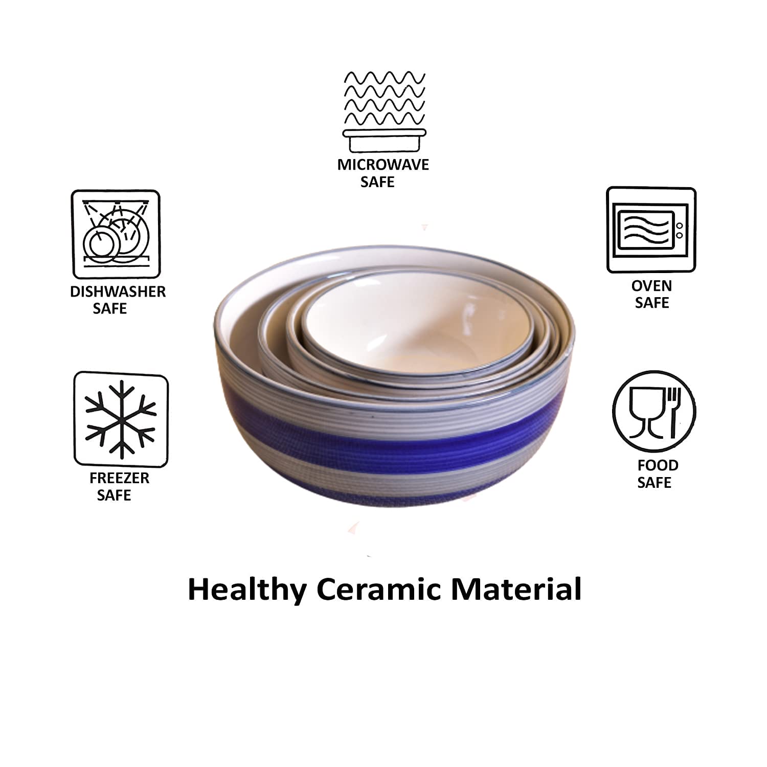 Kunhar Ceramic Mixing Bowl Set – 4 Pieces (1500ml, 800ml, 600ml, 400ml), Monsoon – Durable, Microwave & Dishwasher Safe – Ideal for Mixing, Serving & Storage - Image 12