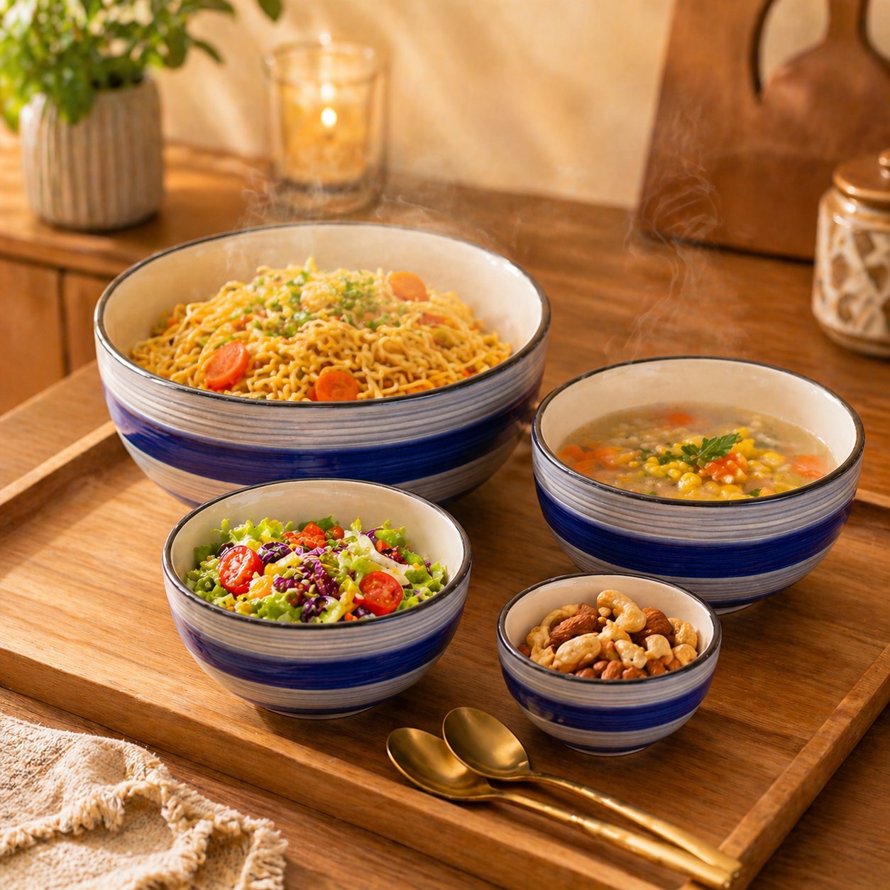Kunhar Ceramic Mixing Bowl Set – 4 Pieces (1500ml, 800ml, 600ml, 400ml), Monsoon – Durable, Microwave & Dishwasher Safe – Ideal for Mixing, Serving & Storage - Image 7