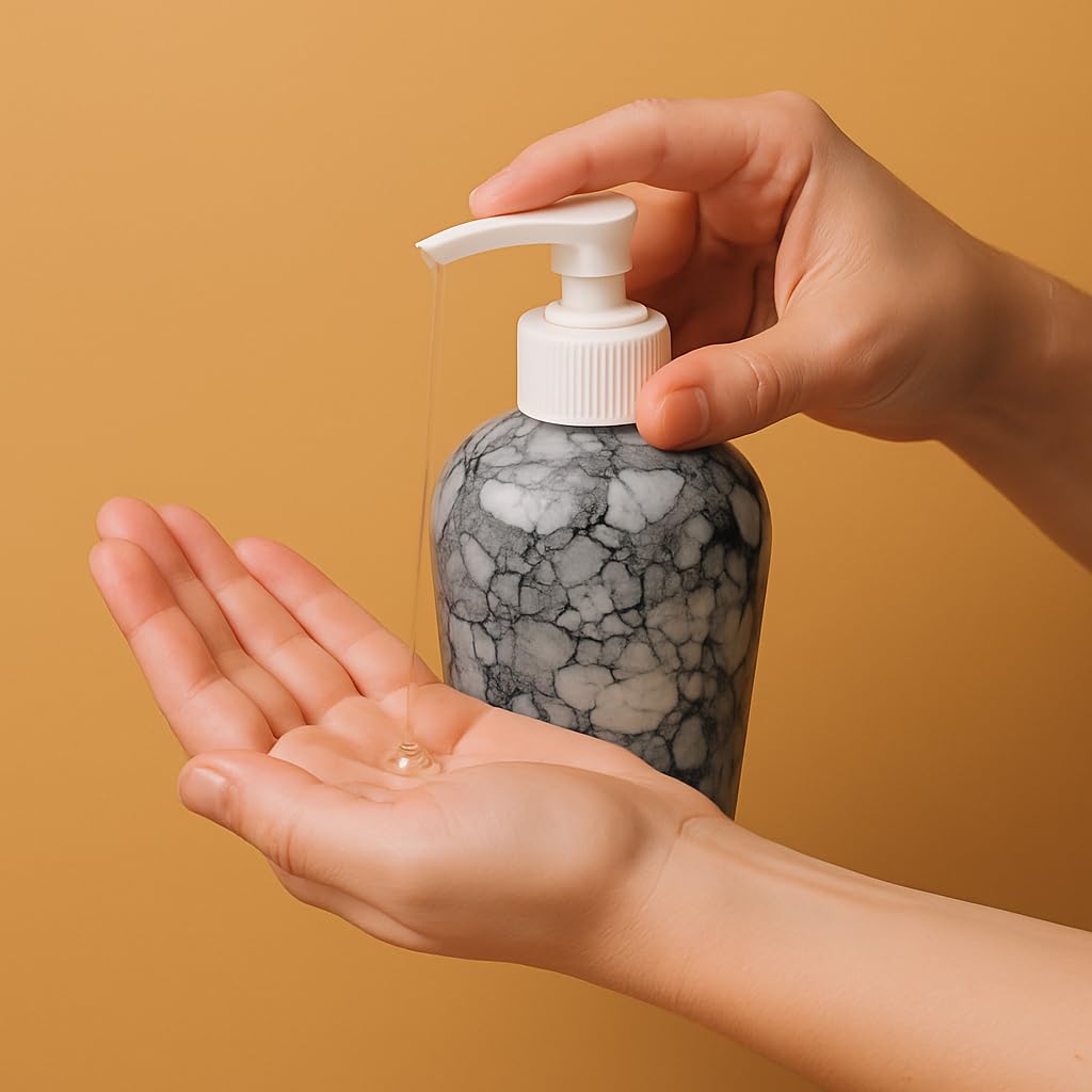 KunhaR Ceramic Liquid Soap Dispenser – Refillable Bathroom & Kitchen Lotion Pump | Stylish Countertop Dispenser for Soap, Shampoo, Gel Dispenser, Black Luster - Image 4
