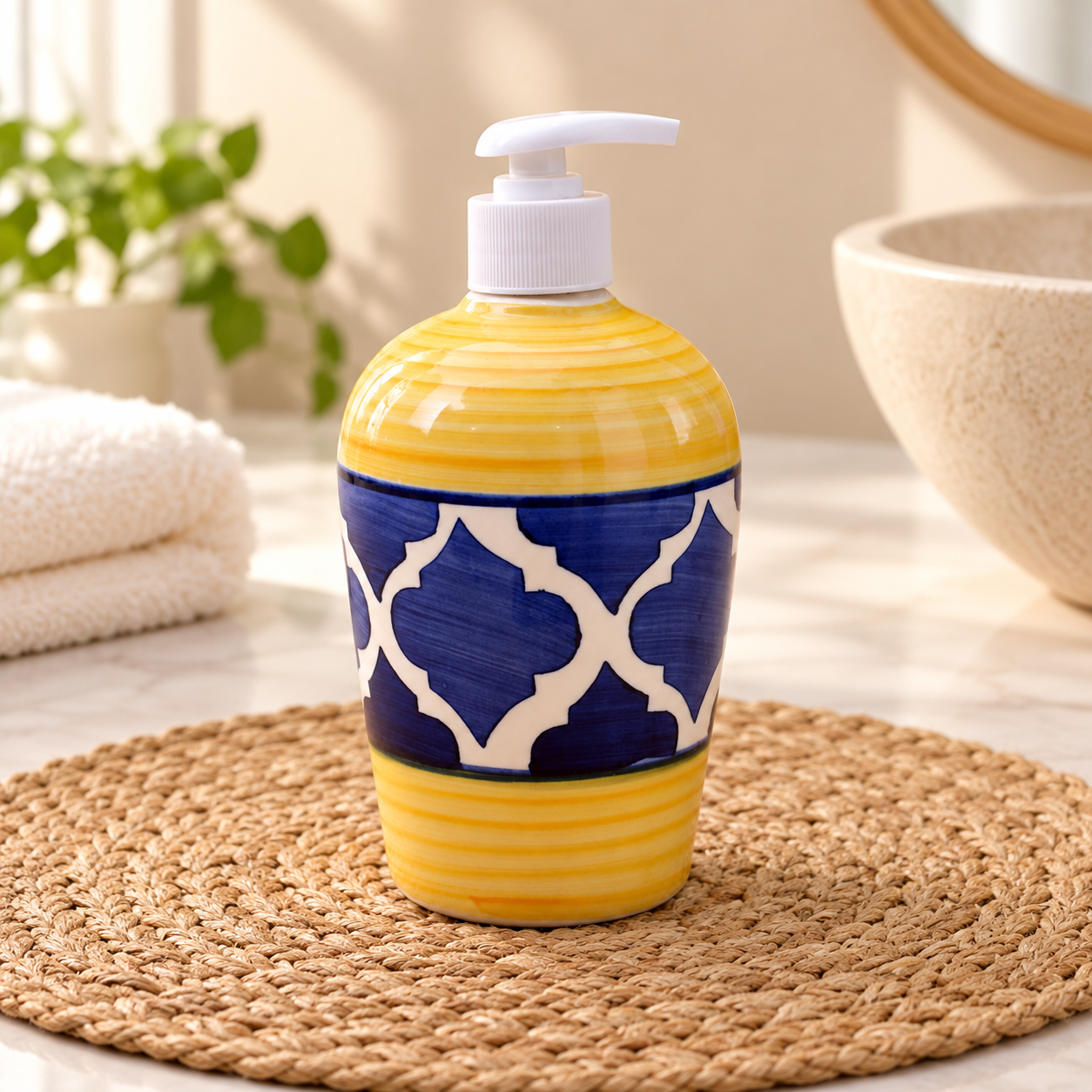 KunhaR Ceramic Liquid Soap Dispenser | Shower Lotion Dispenser | Gel Dispenser | Liquid Shampoo Dispenser