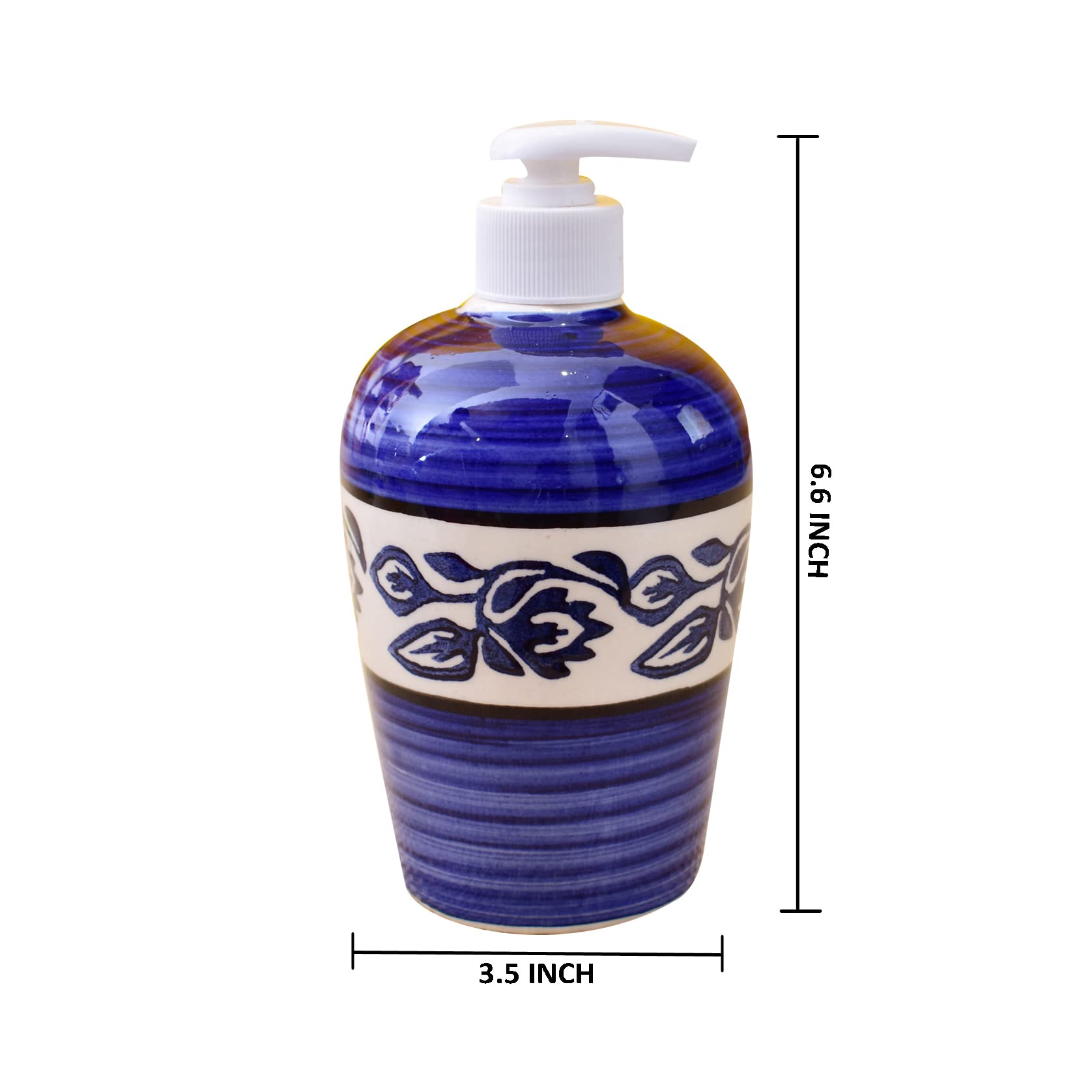 Kunhar Ceramic Liquid Soap Dispenser, 450 Ml, Blue - Image 2