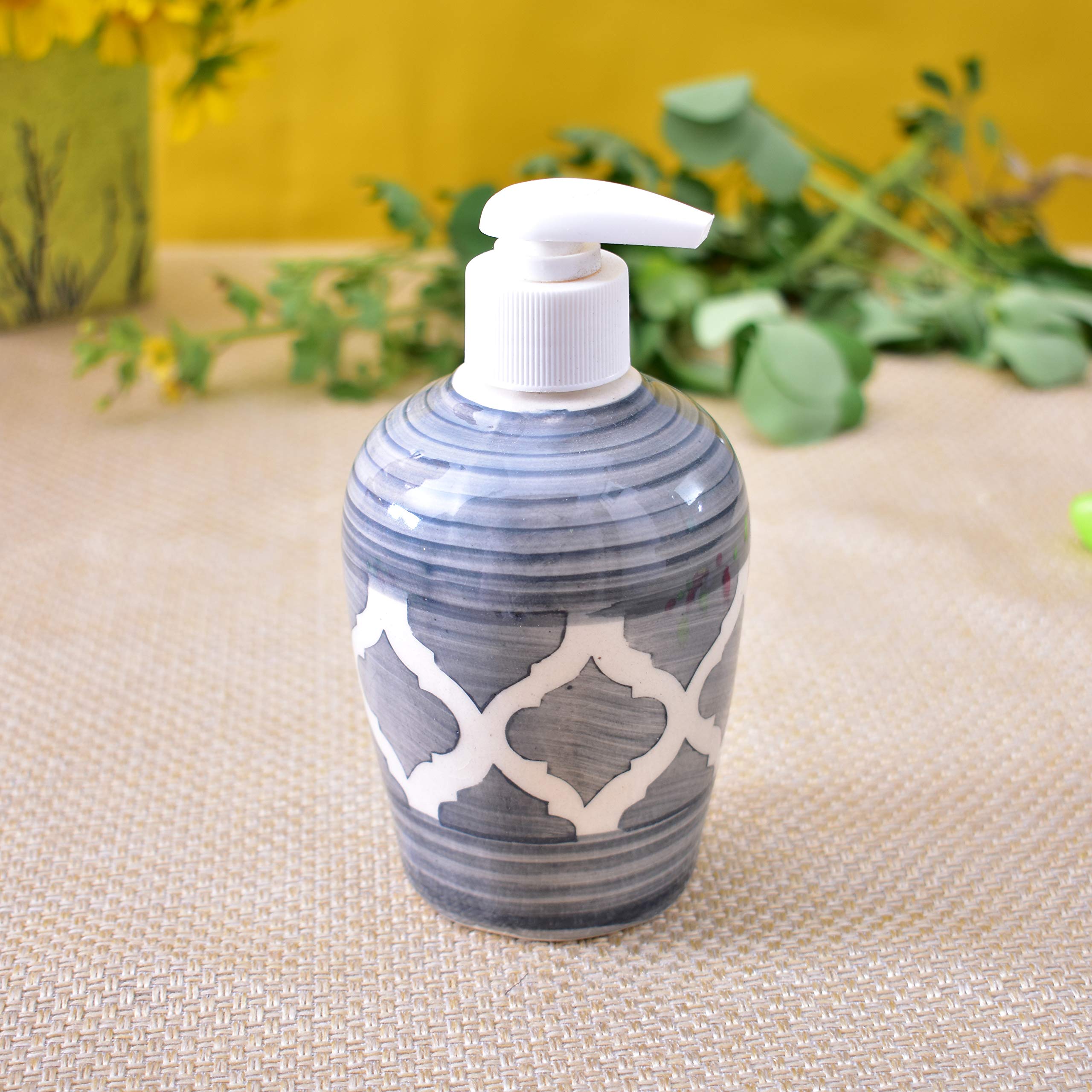 KunhaR Ceramic Liquid Soap Dispenser, 300 Ml, Grey - Image 3