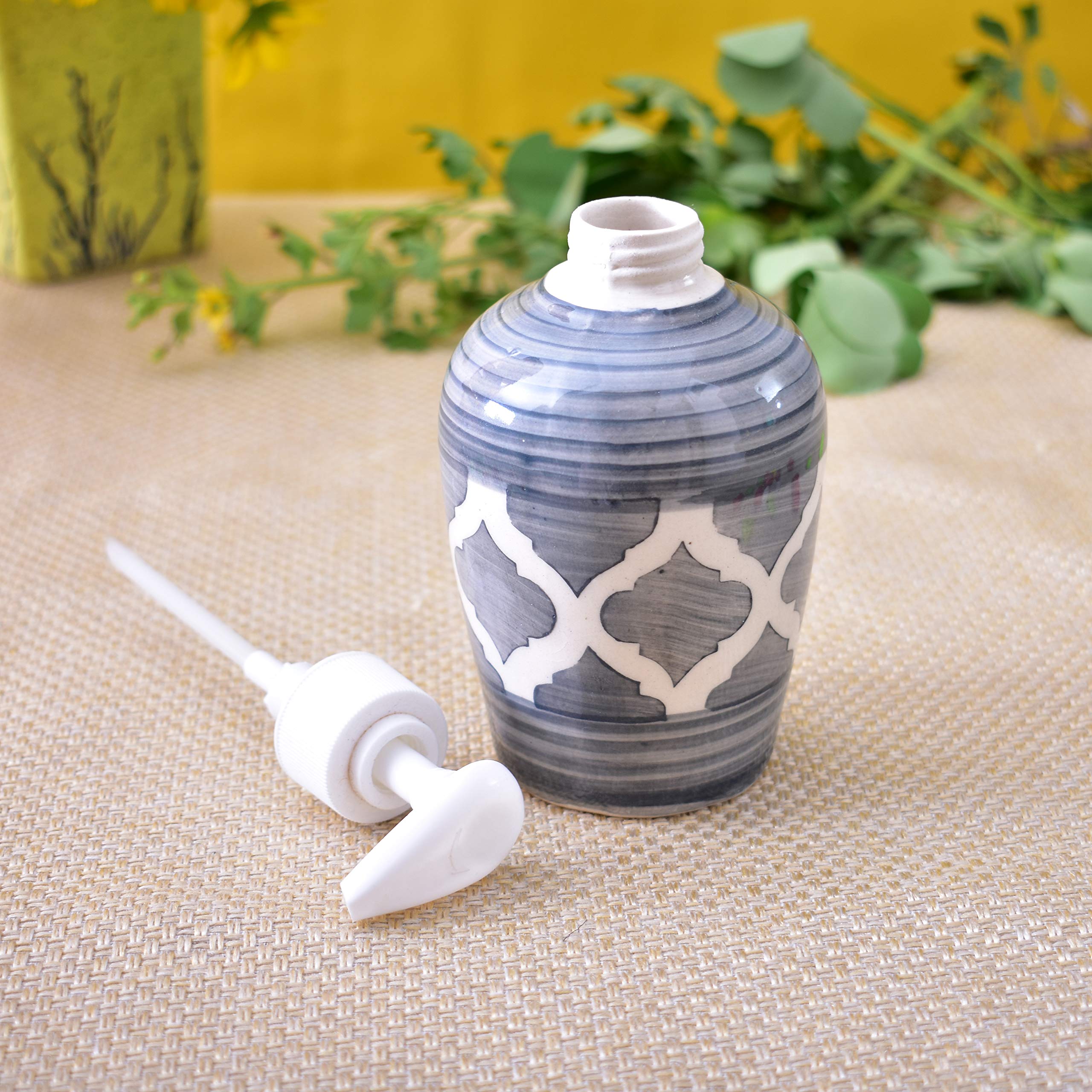KunhaR Ceramic Liquid Soap Dispenser, 300 Ml, Grey - Image 4