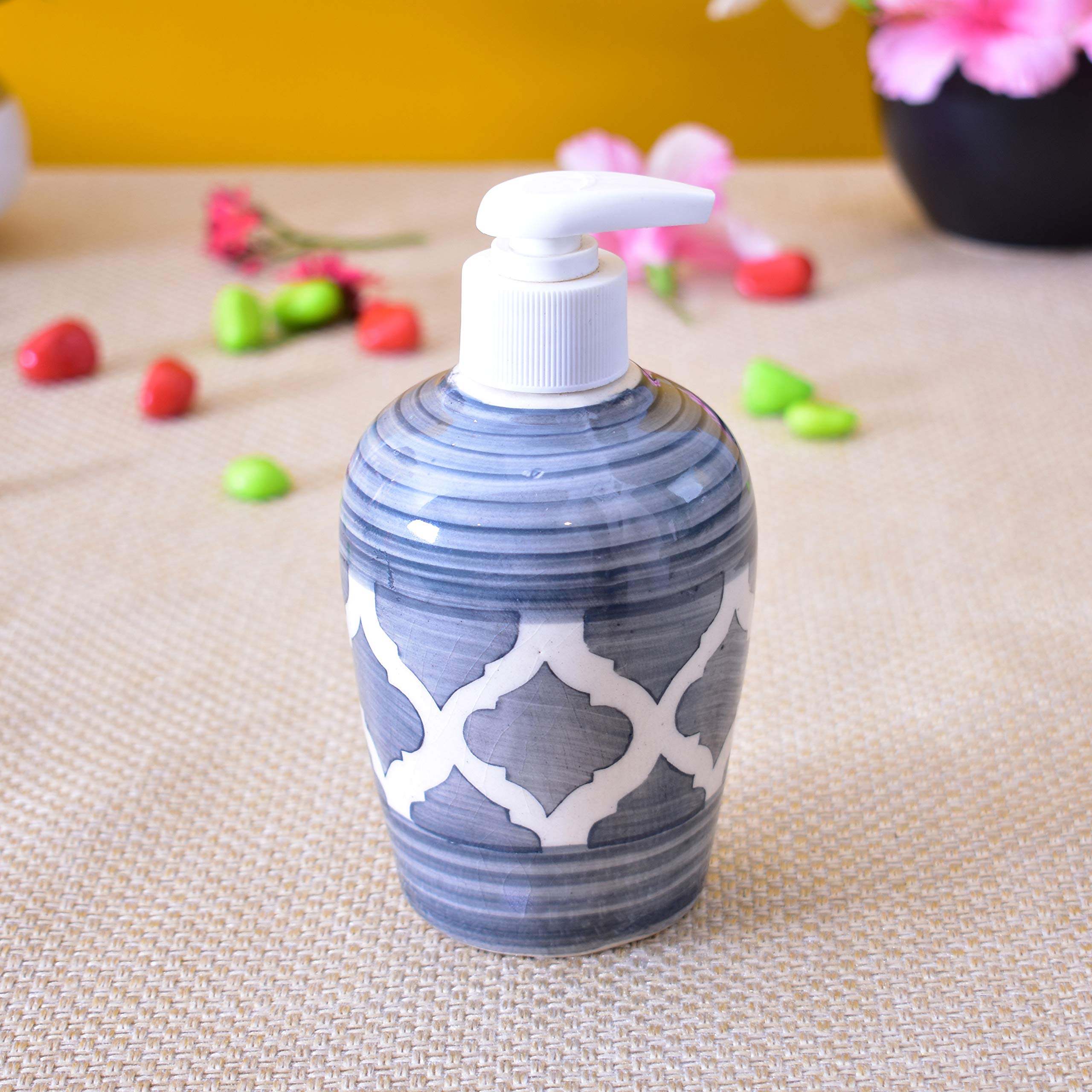 KunhaR Ceramic Liquid Soap Dispenser, 300 Ml, Grey - Image 5