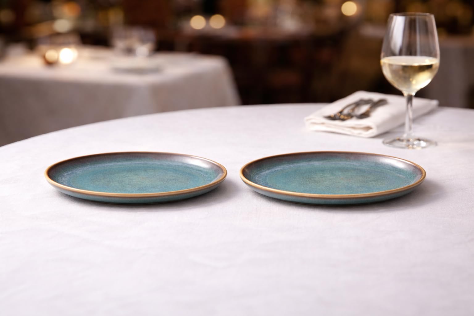 Kunhar Ceramic Dinner Plates 10 Inch Set of 2 | Sage Green Rustic Finish | Premium Glazed Stoneware | Microwave & Dishwasher Safe | Serving Plates for Dinner, Pasta, Salad - Image 4