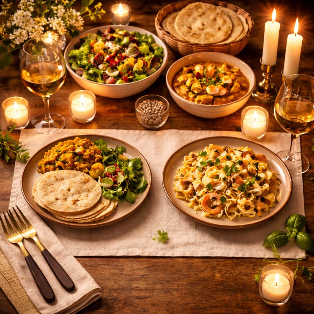 Kunhar Ceramic Dinner Plates Set of 2, 10 Inch | Rustic Ivory Speckled Finish with Brown Rim | Premium Glazed Stoneware | Microwave & Dishwasher Safe | Dinner, Pasta & Salad Serving Plates - Image 3