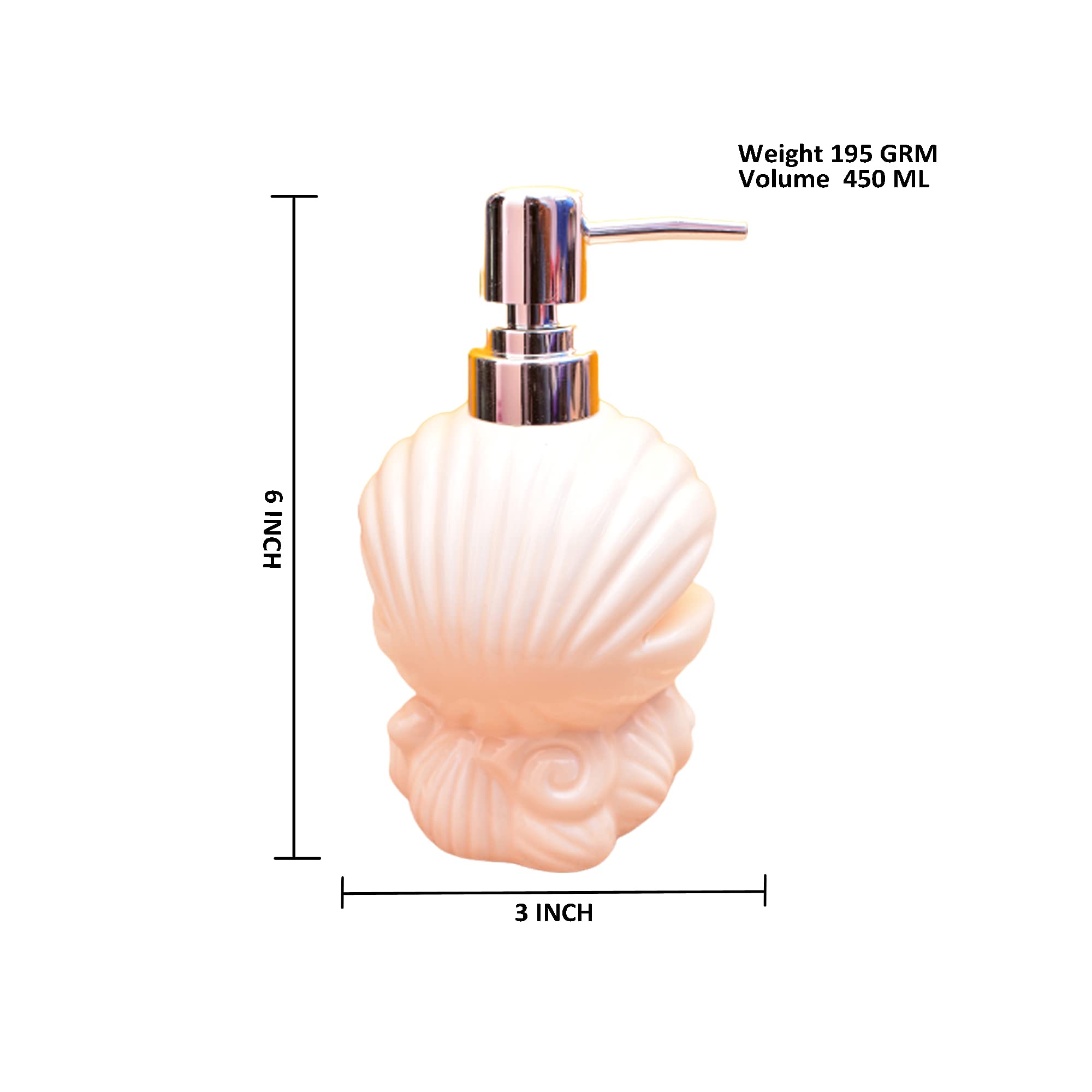 KunhaR Ceramic Liquid Soap Dispenser, 450 Ml, Dawn Pink - Image 3