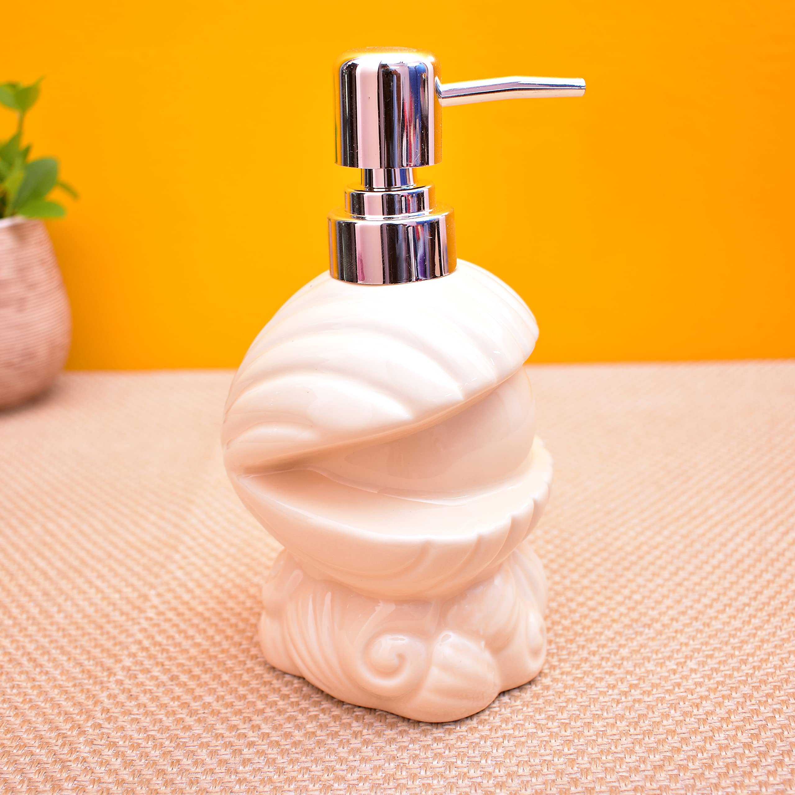 KunhaR Ceramic Liquid Soap Dispenser, 450 Ml, Dawn Pink - Image 5