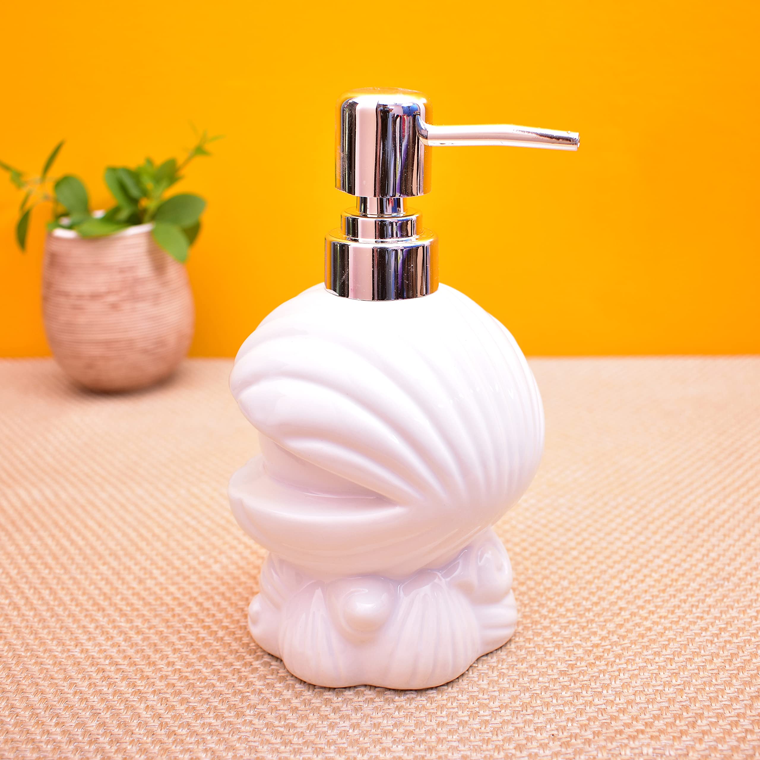 KunhaR Ceramic Liquid Soap Dispenser, 450 Ml, Off White - Image 3