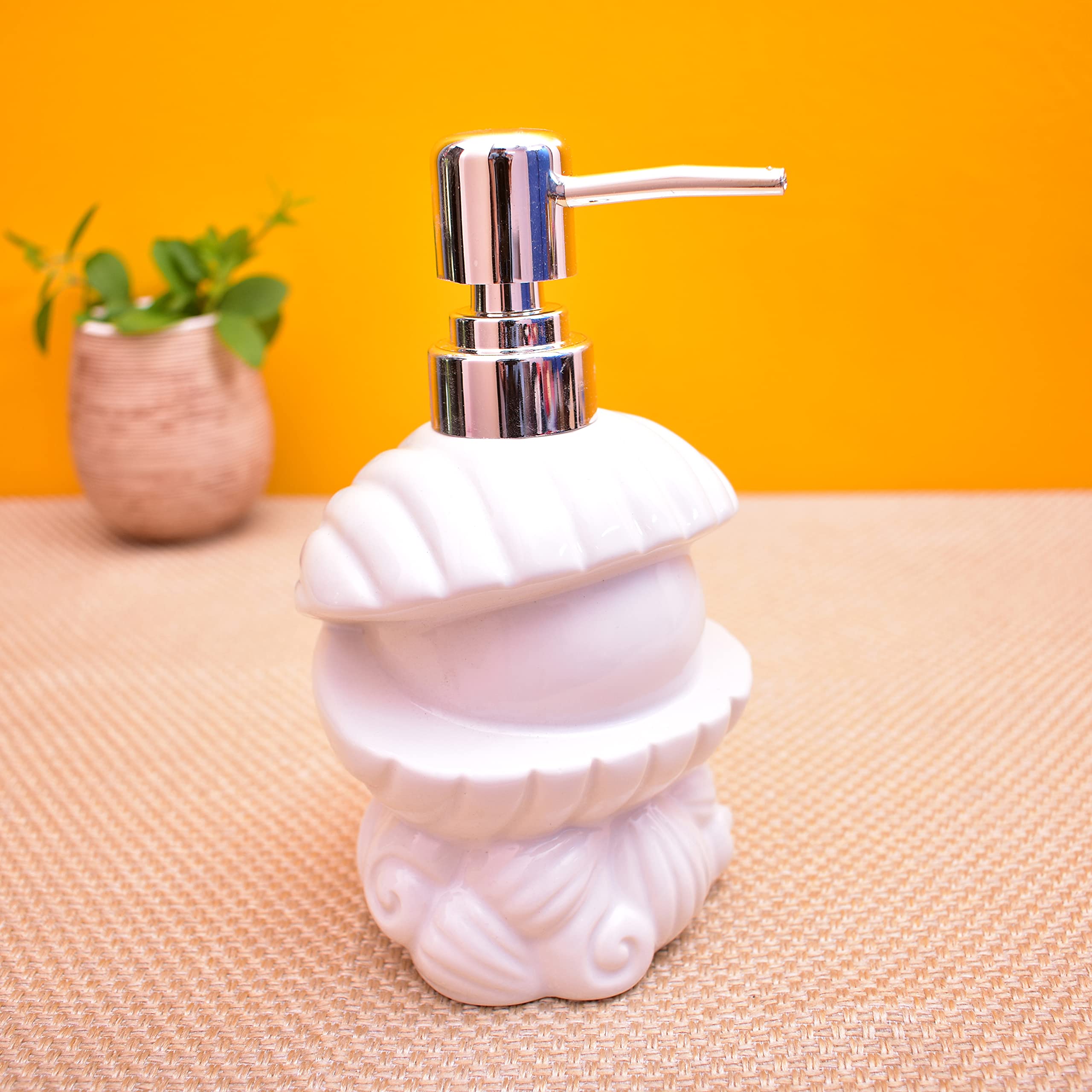 KunhaR Ceramic Liquid Soap Dispenser, 450 Ml, Off White - Image 4