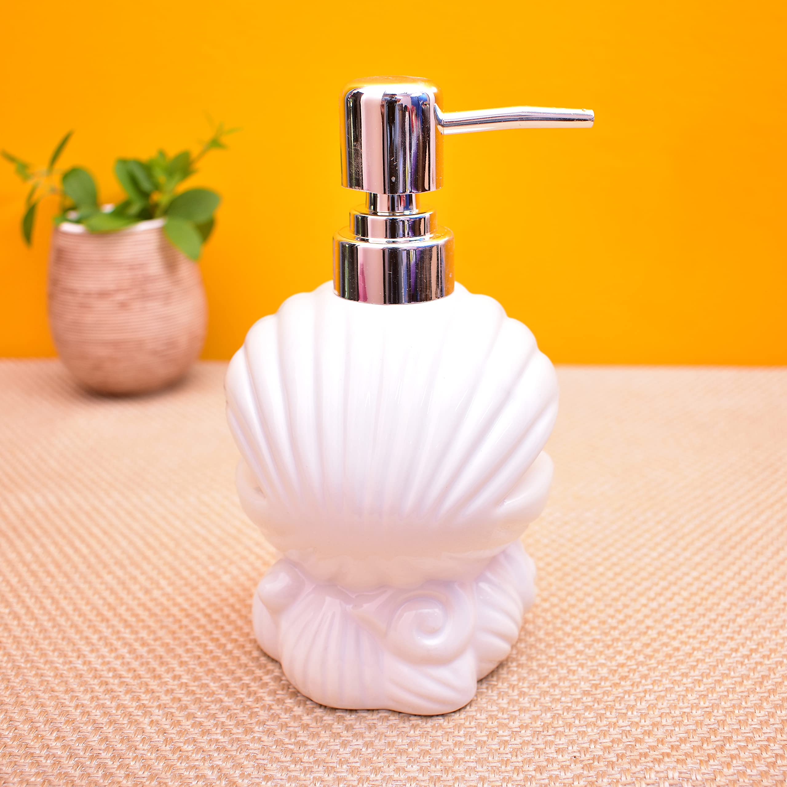 KunhaR Ceramic Liquid Soap Dispenser, 450 Ml, Off White - Image 5