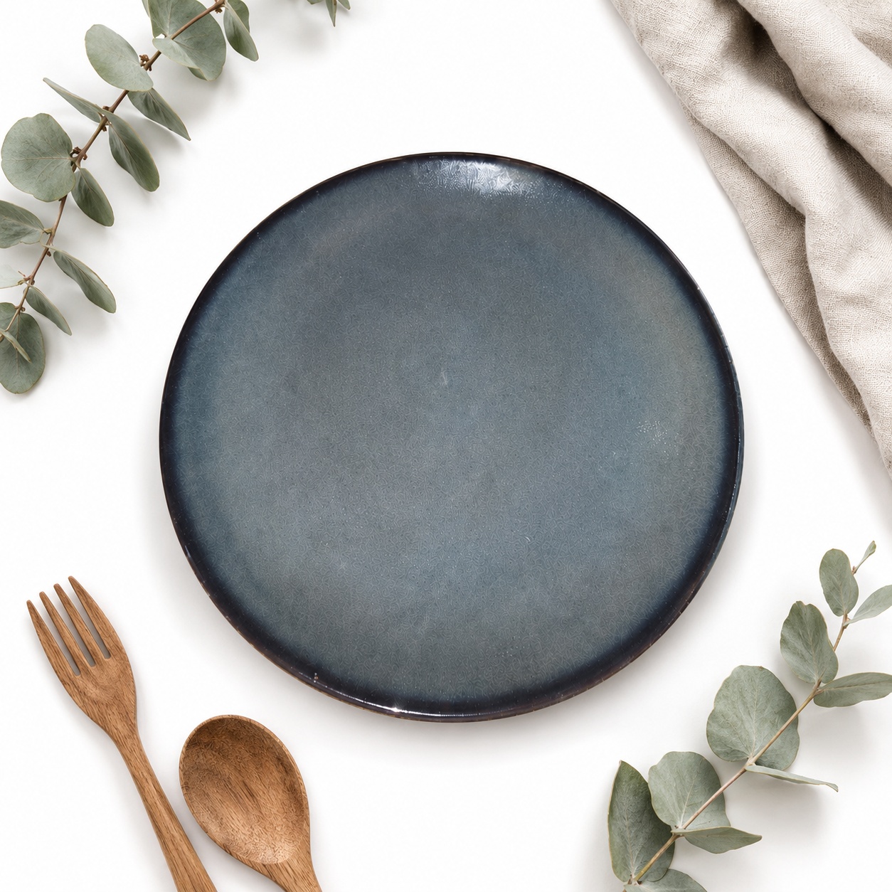 Kunhar Ceramic Dinner Plate 10 Inch | Dual-Tone Ocean Teal Reactive Glaze with Brown Rim | Premium Stoneware | Microwave & Dishwasher Safe - Image 6