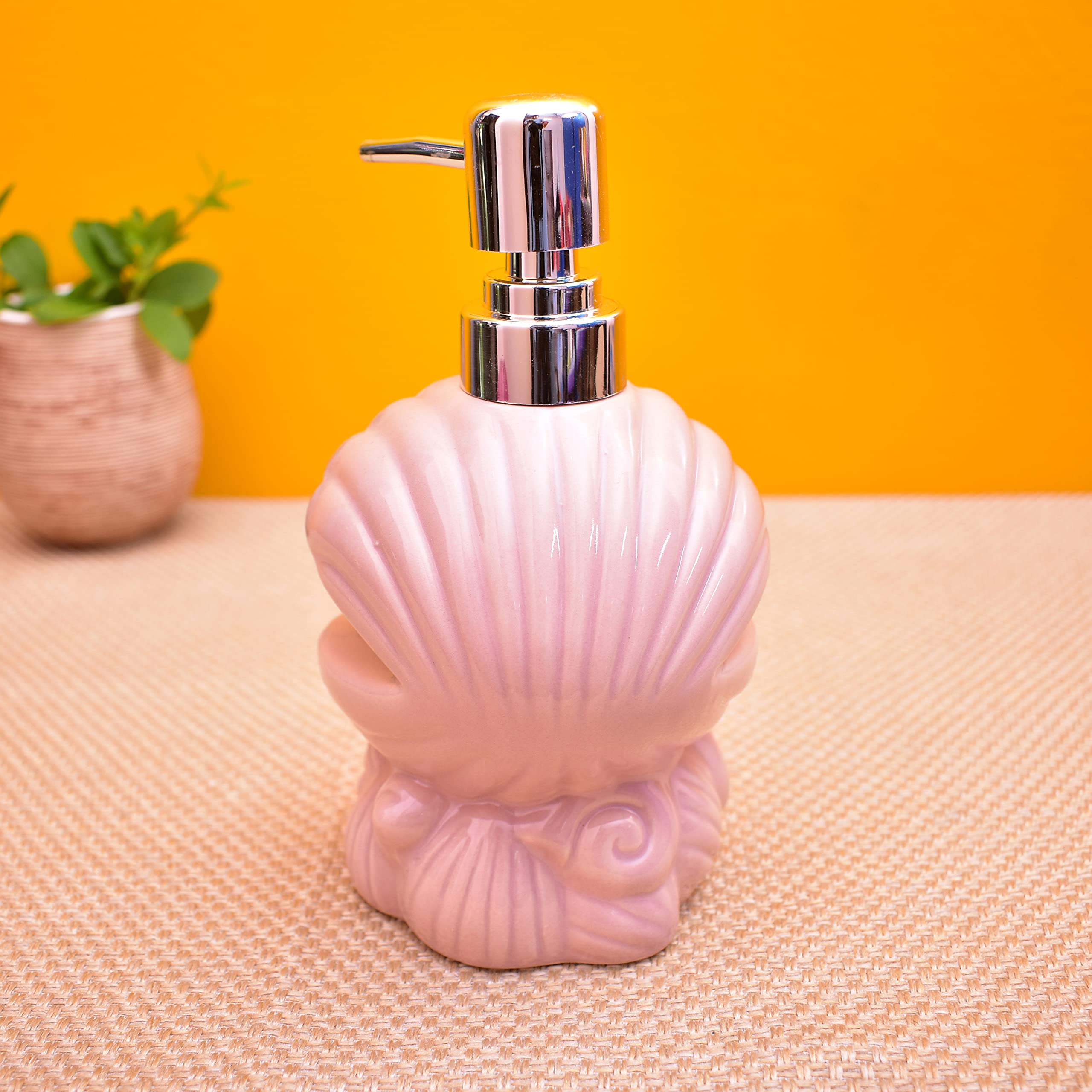 KunhaR Ceramic Liquid Soap Dispenser, 450 Ml, Light Pink - Image 4