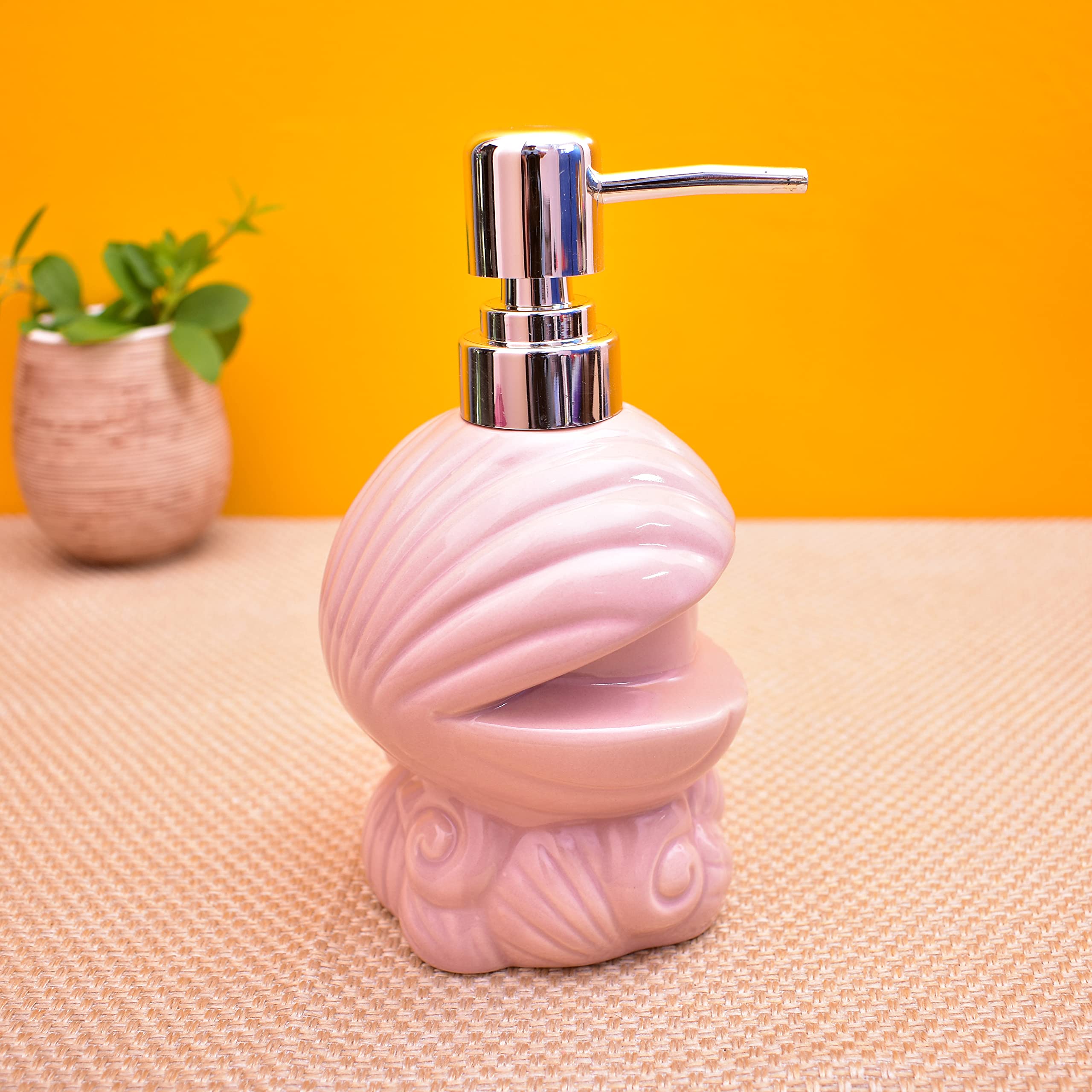 KunhaR Ceramic Liquid Soap Dispenser, 450 Ml, Light Pink - Image 5