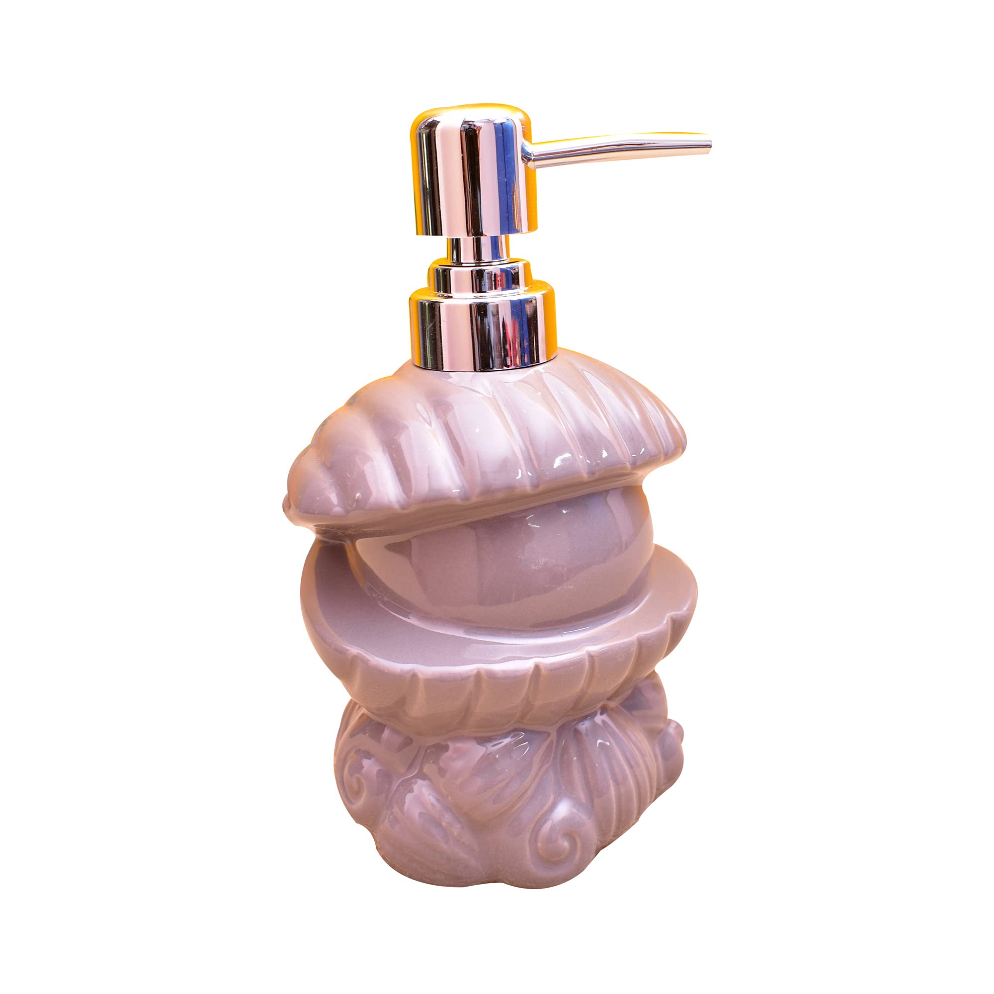 KunhaR Ceramic Liquid Soap Dispenser, 450 Ml, Grey Pink - Image 2