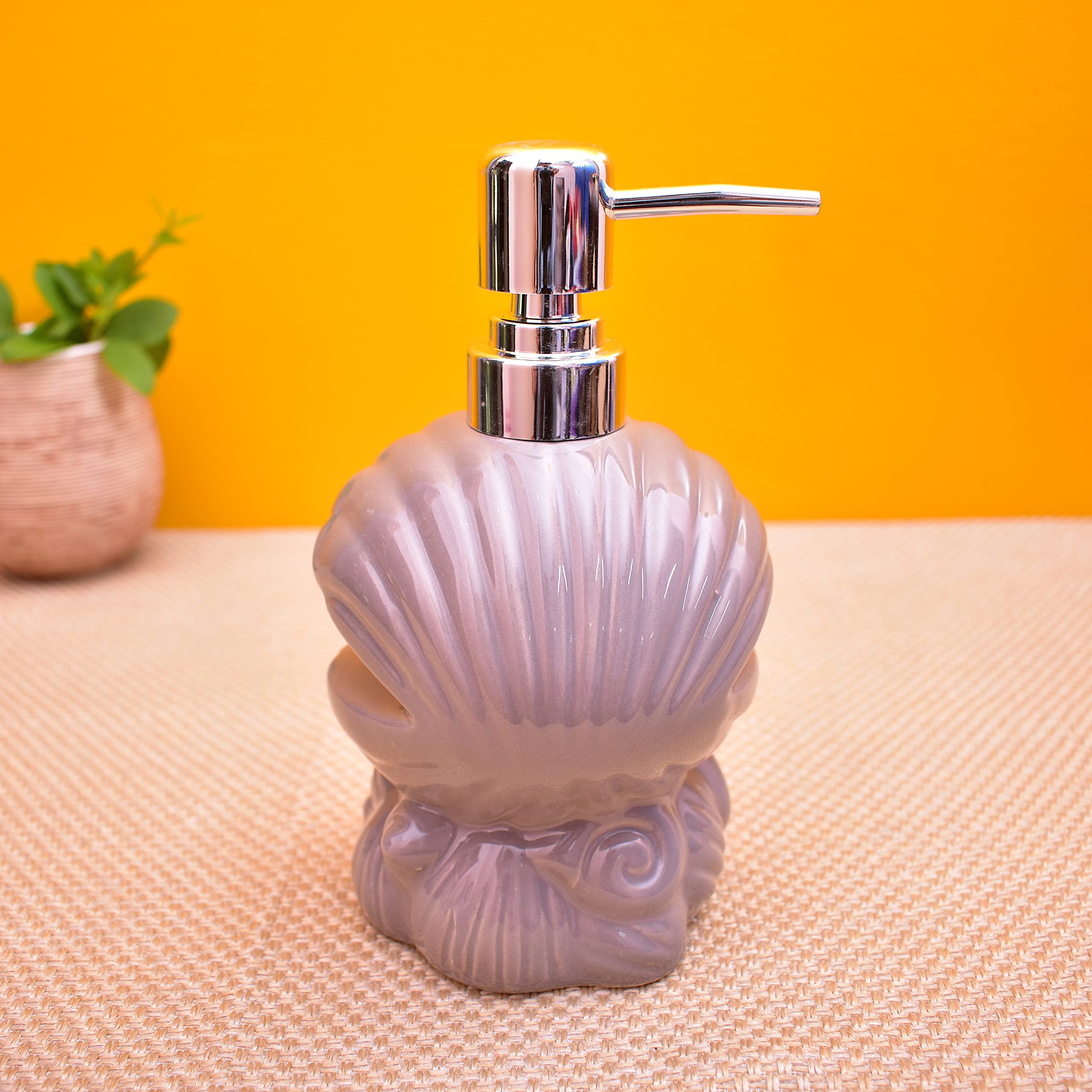 KunhaR Ceramic Liquid Soap Dispenser, 450 Ml, Grey Pink - Image 4