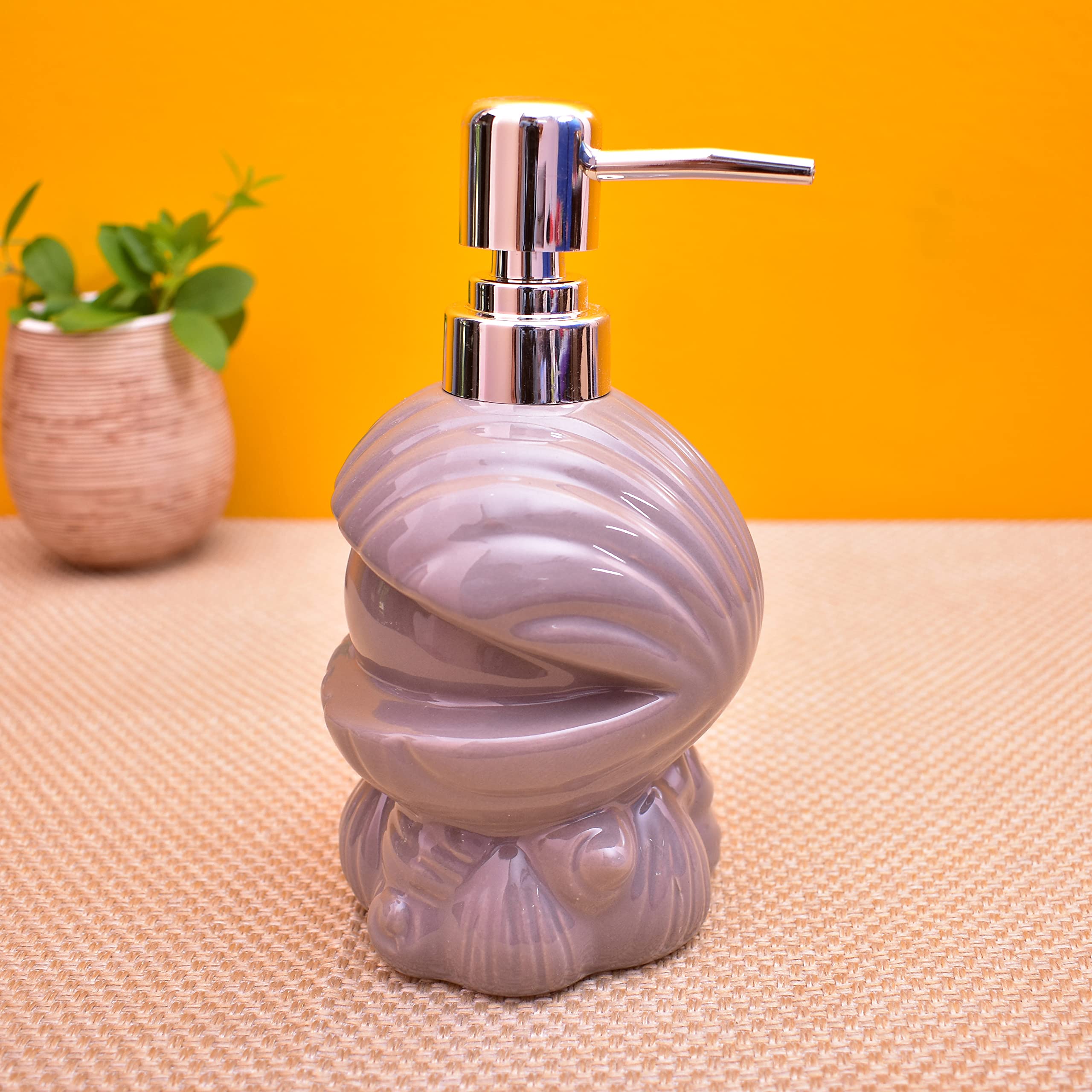 KunhaR Ceramic Liquid Soap Dispenser, 450 Ml, Grey Pink - Image 5